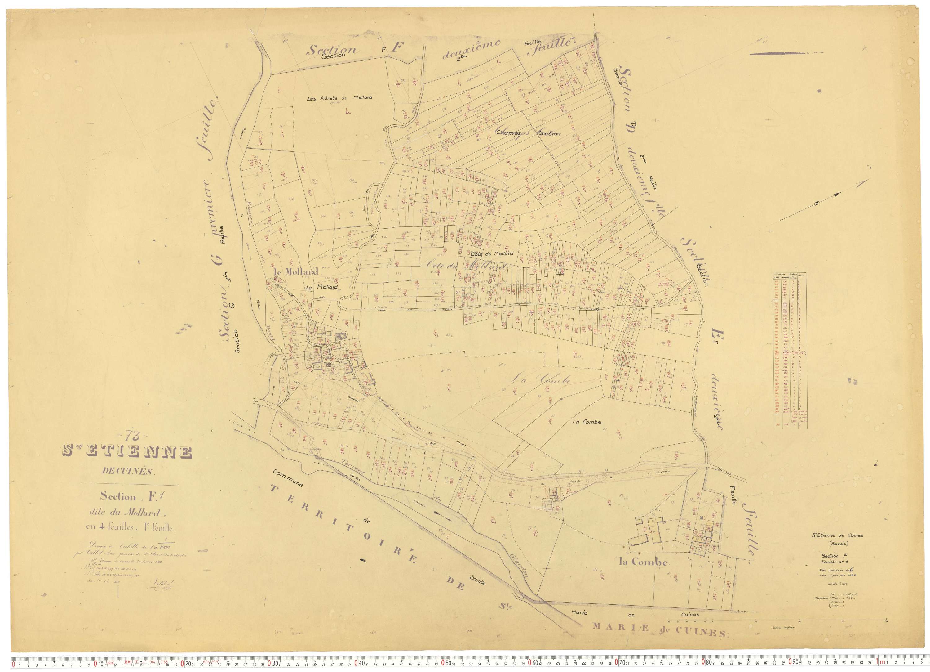 Saint-Étienne-de-Cuines - Plans cadastraux du cadastre rénové.