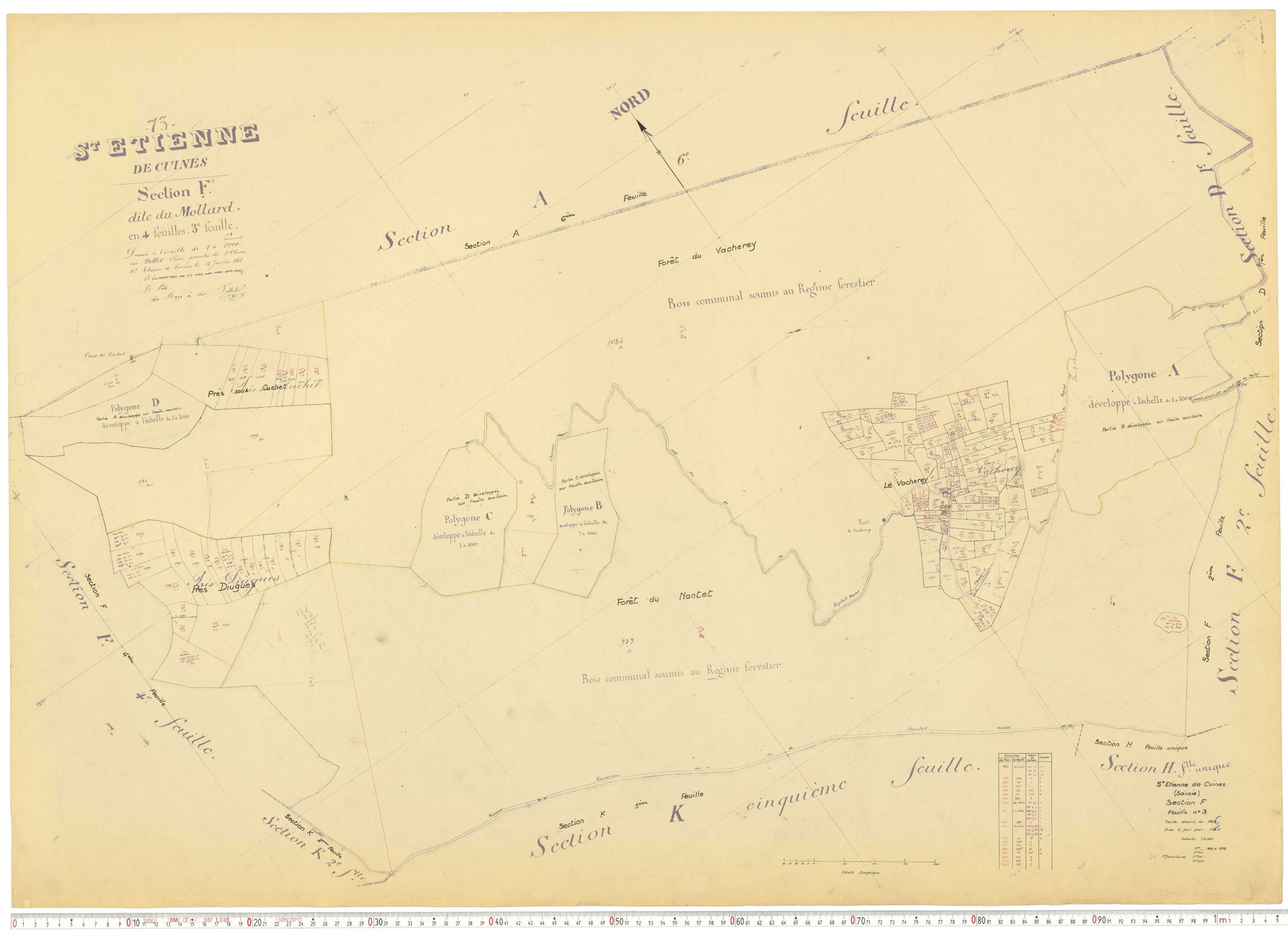 Saint-Étienne-de-Cuines - Plans cadastraux du cadastre rénové.
