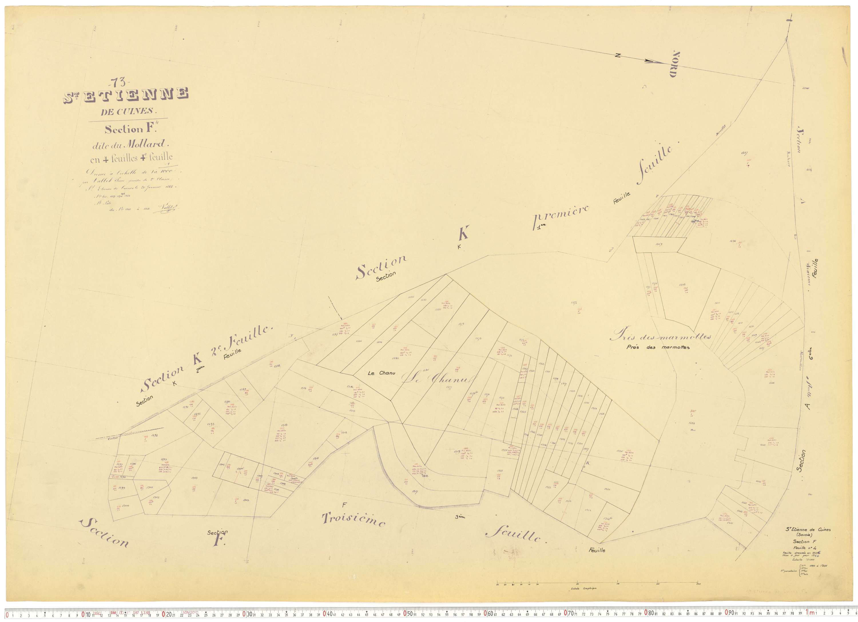 Saint-Étienne-de-Cuines - Plans cadastraux du cadastre rénové.