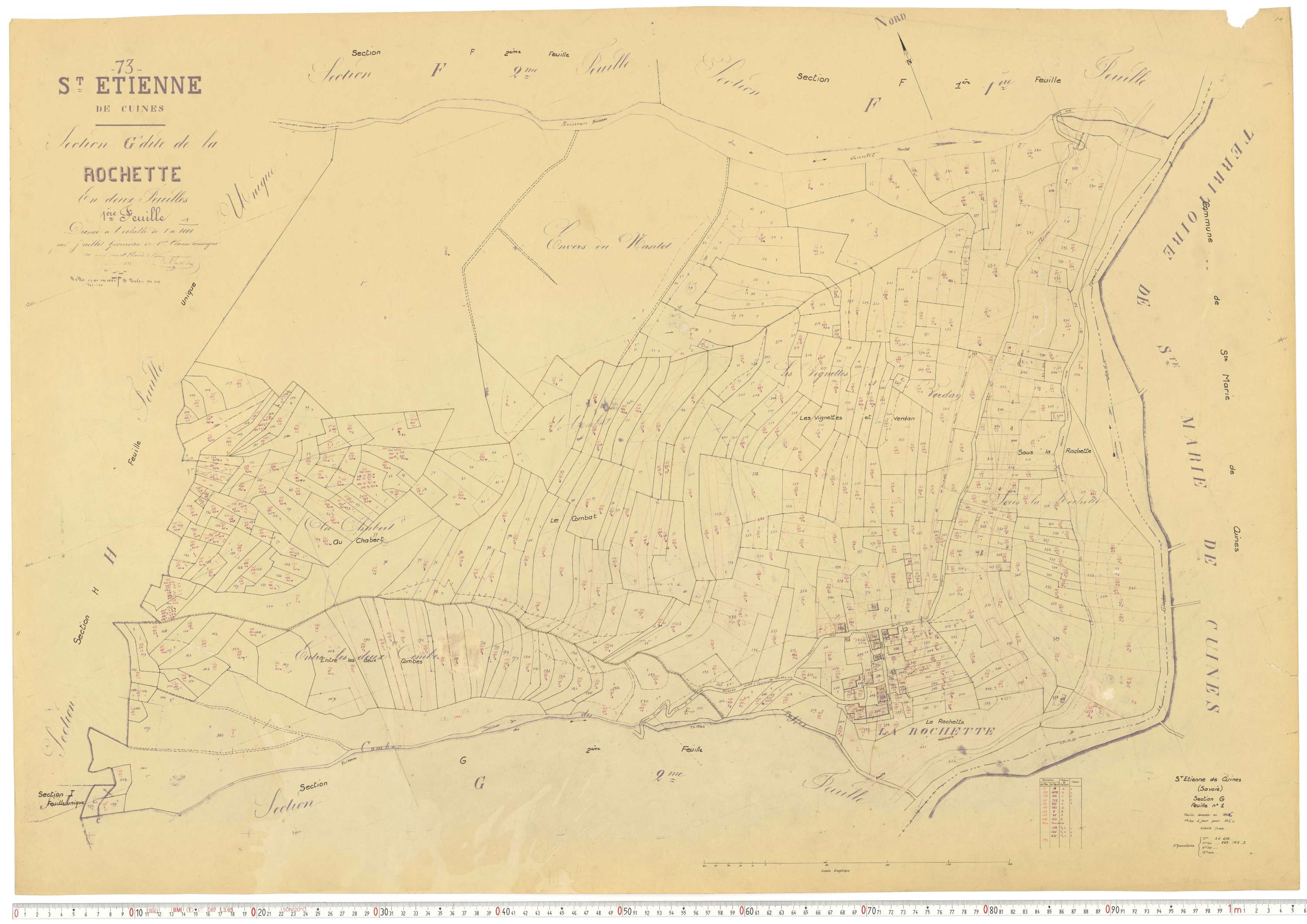Saint-Étienne-de-Cuines - Plans cadastraux du cadastre rénové.