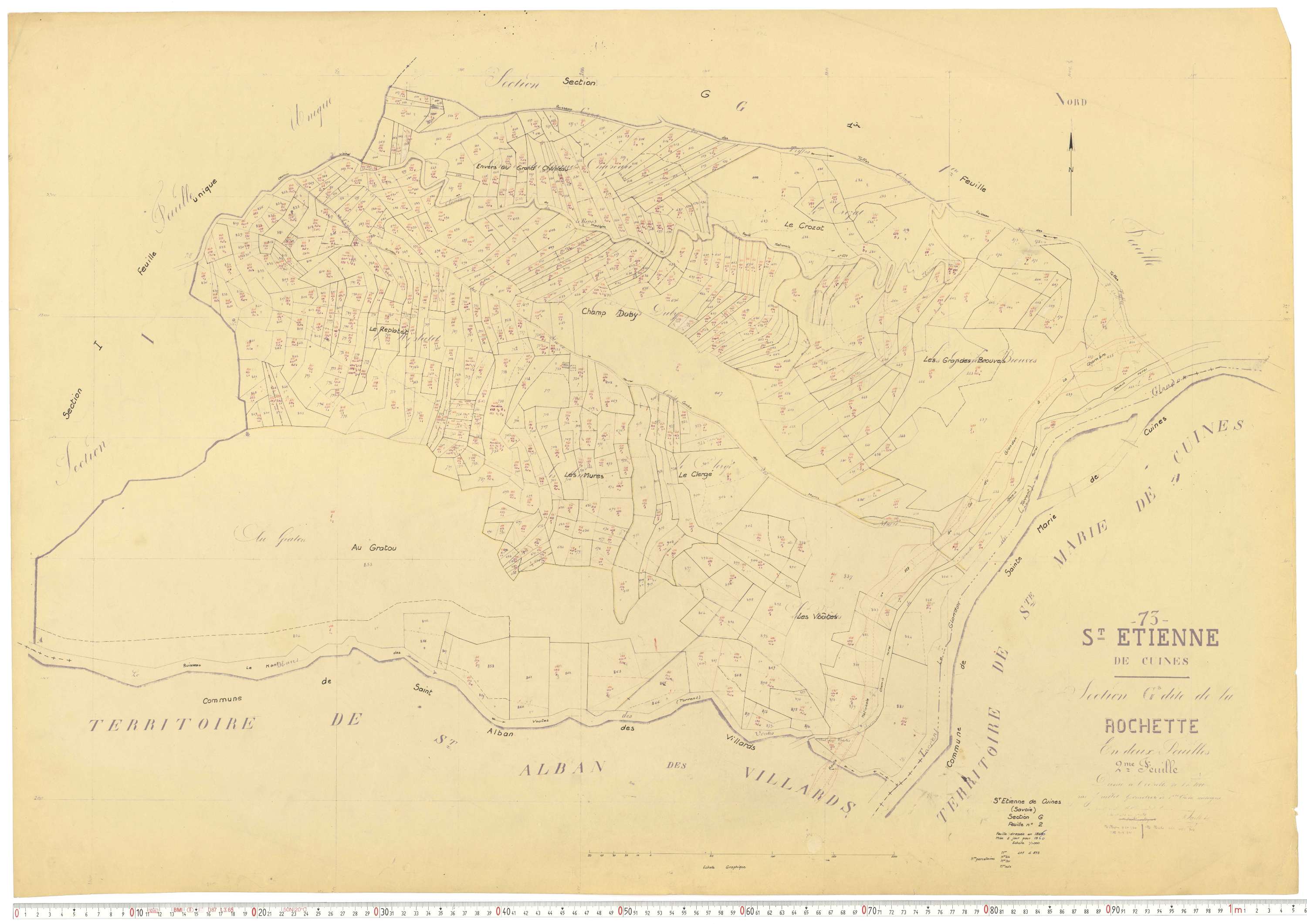 Saint-Étienne-de-Cuines - Plans cadastraux du cadastre rénové.