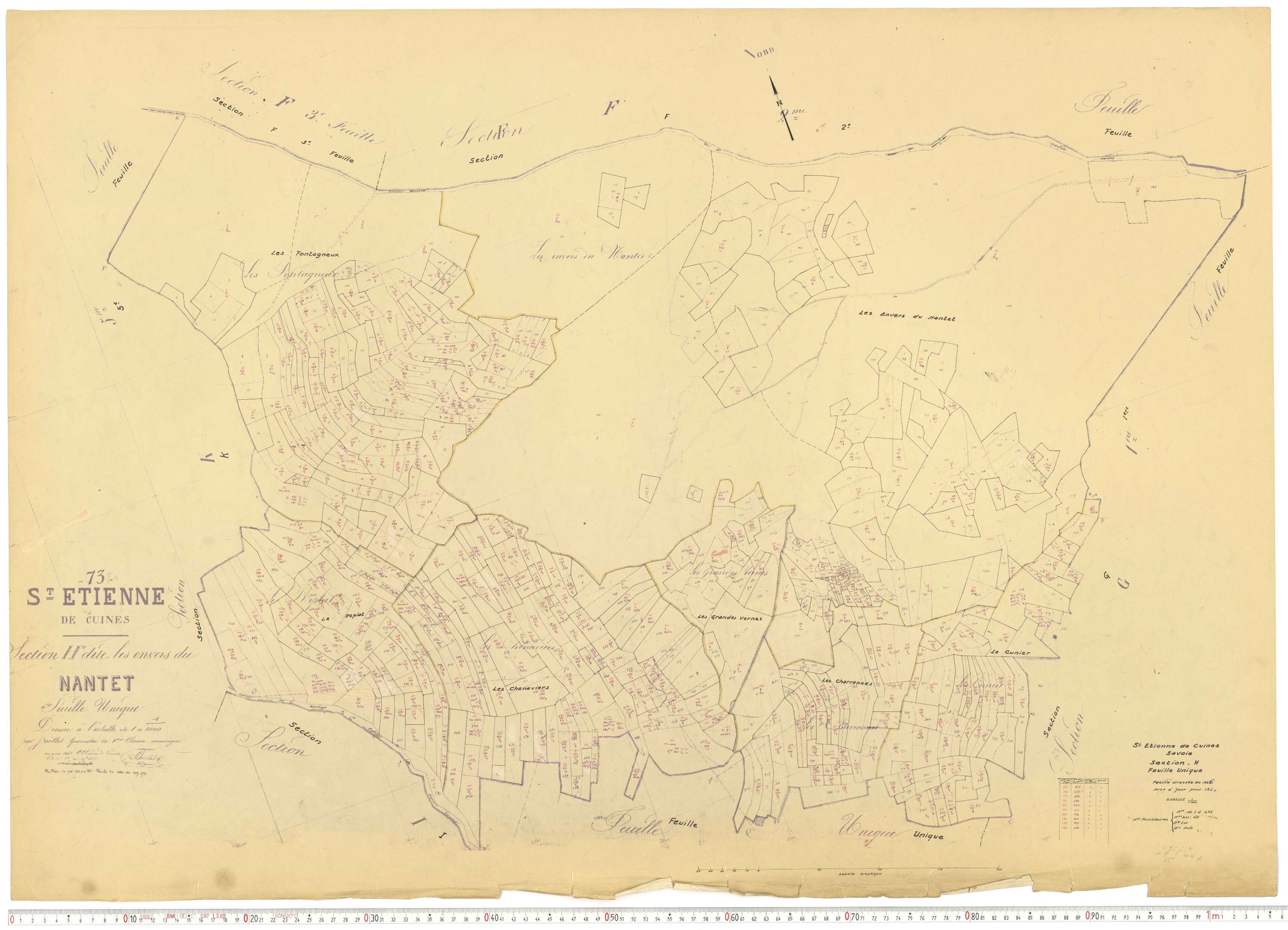 Saint-Étienne-de-Cuines - Plans cadastraux du cadastre rénové.