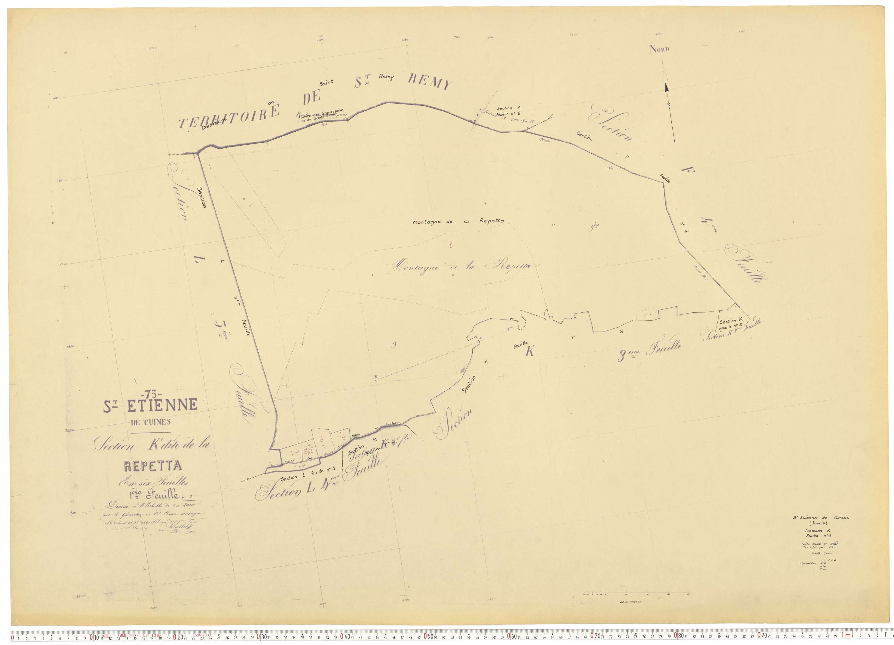 Saint-Étienne-de-Cuines - Plans cadastraux du cadastre rénové.
