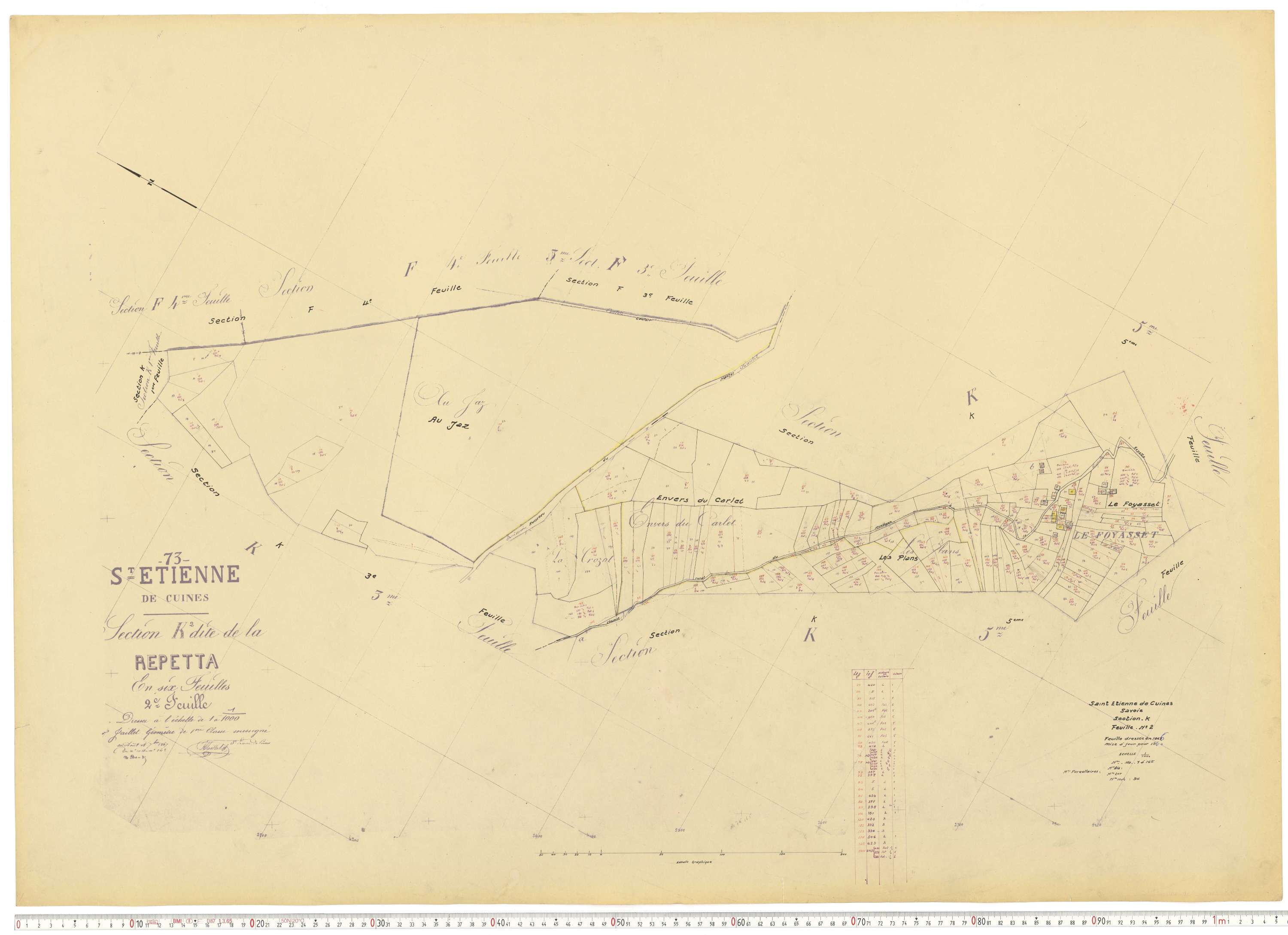 Saint-Étienne-de-Cuines - Plans cadastraux du cadastre rénové.