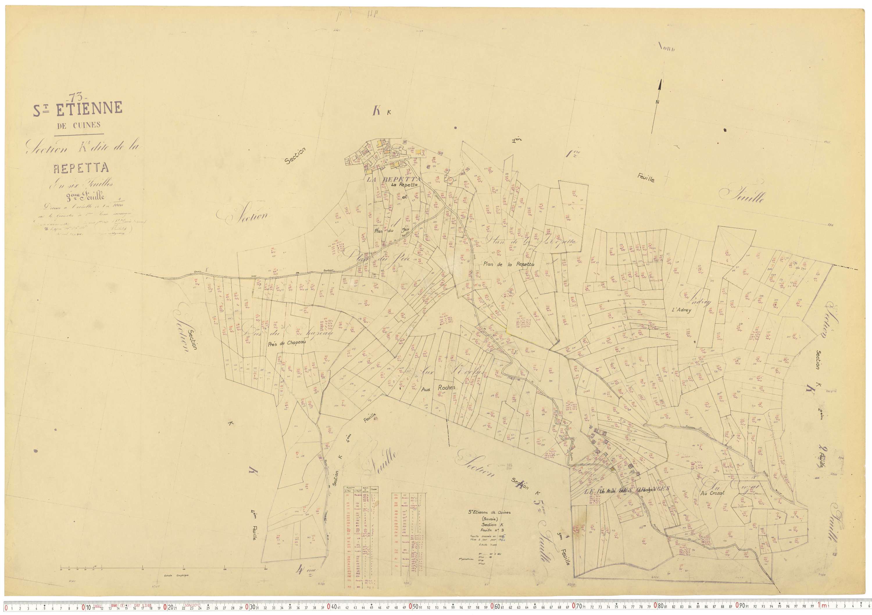Saint-Étienne-de-Cuines - Plans cadastraux du cadastre rénové.
