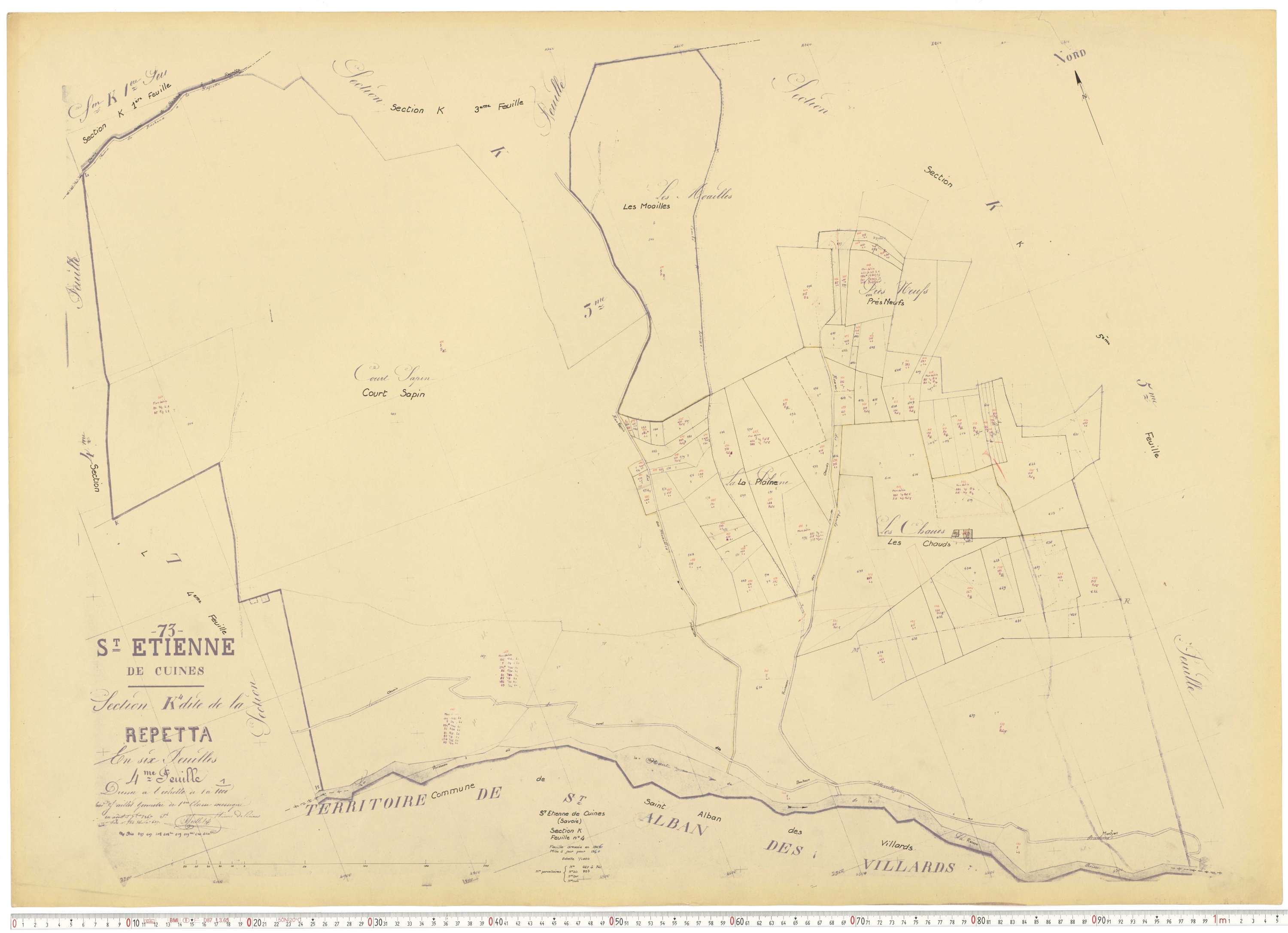 Saint-Étienne-de-Cuines - Plans cadastraux du cadastre rénové.