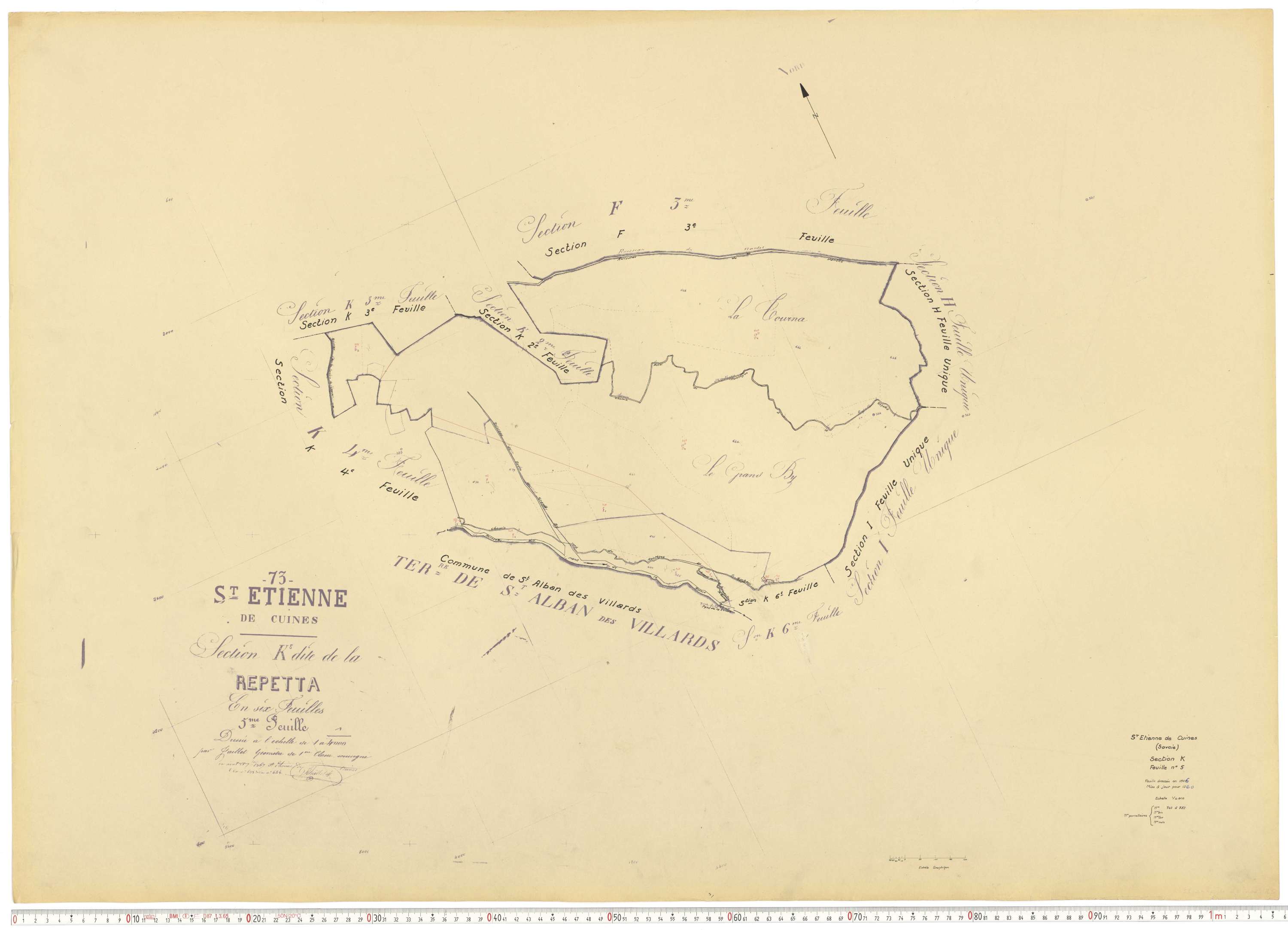 Saint-Étienne-de-Cuines - Plans cadastraux du cadastre rénové.