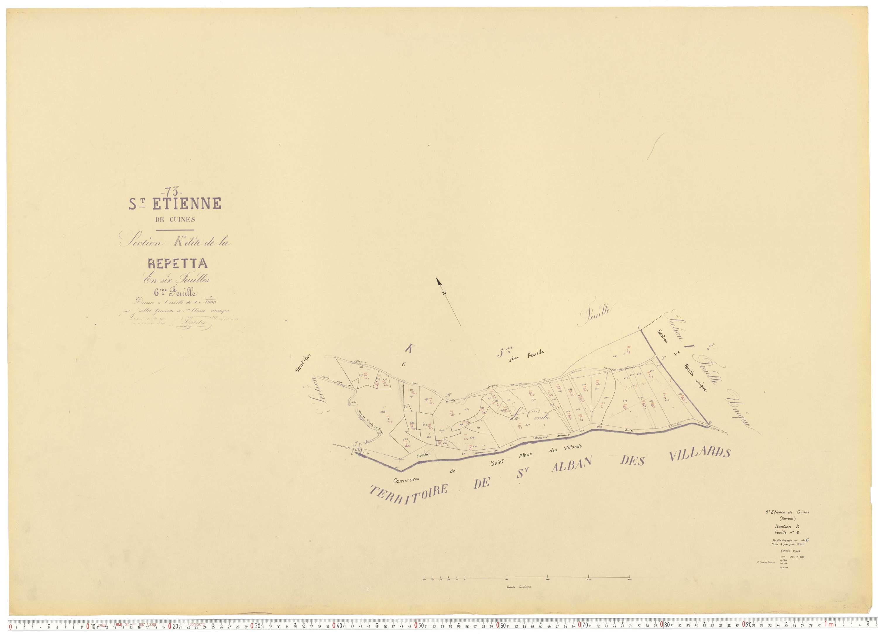 Saint-Étienne-de-Cuines - Plans cadastraux du cadastre rénové.