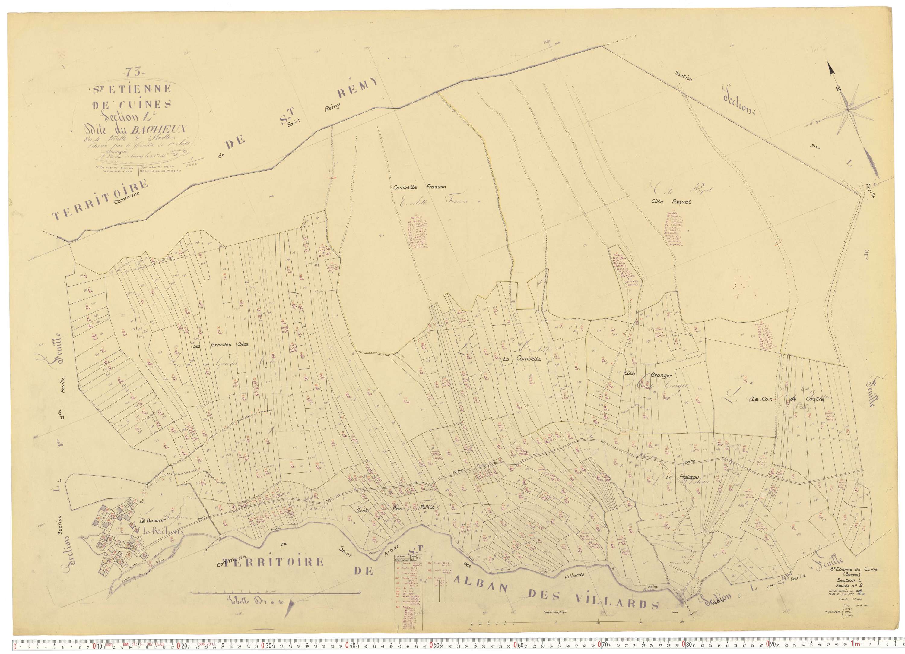 Saint-Étienne-de-Cuines - Plans cadastraux du cadastre rénové.