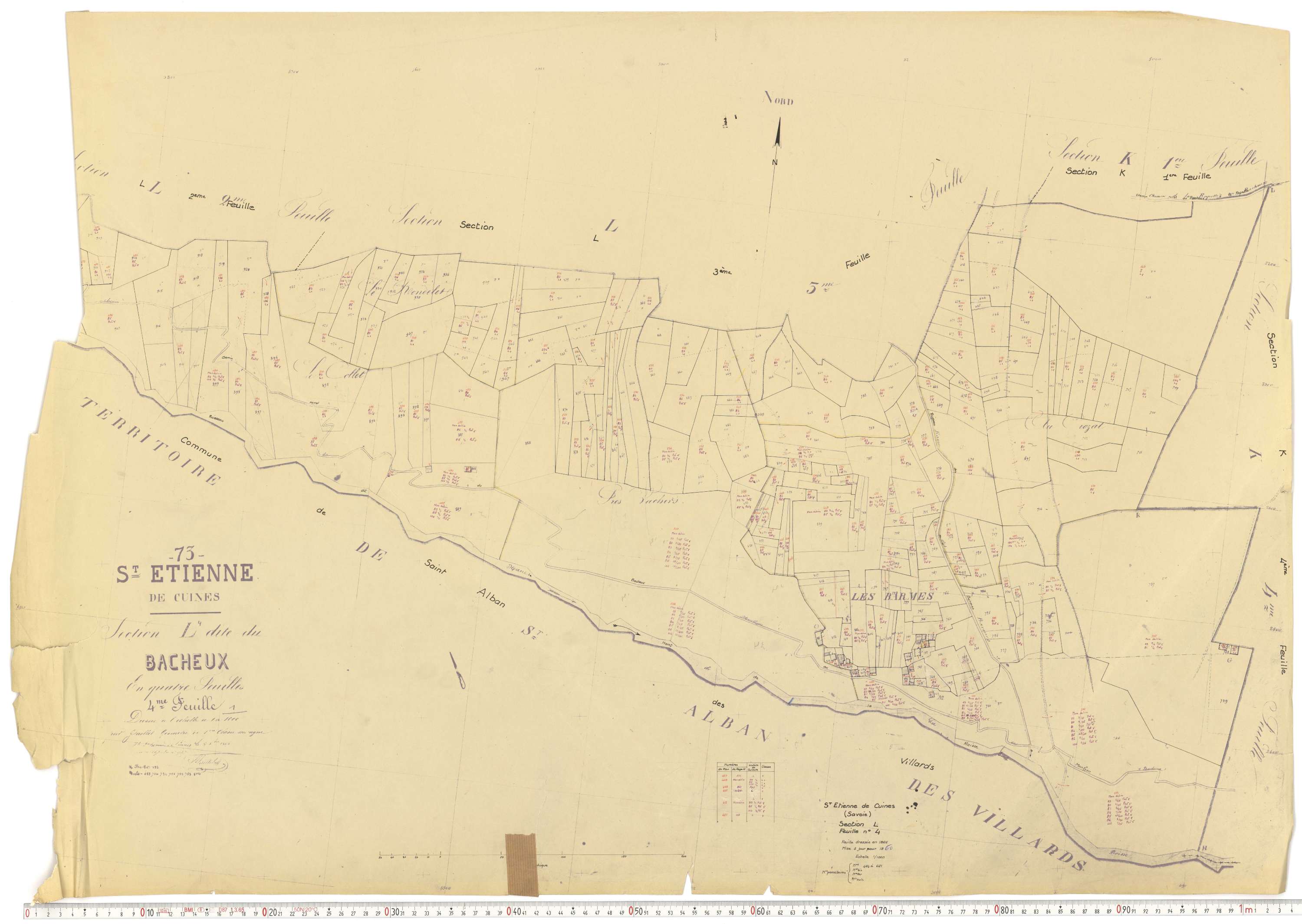Saint-Étienne-de-Cuines - Plans cadastraux du cadastre rénové.