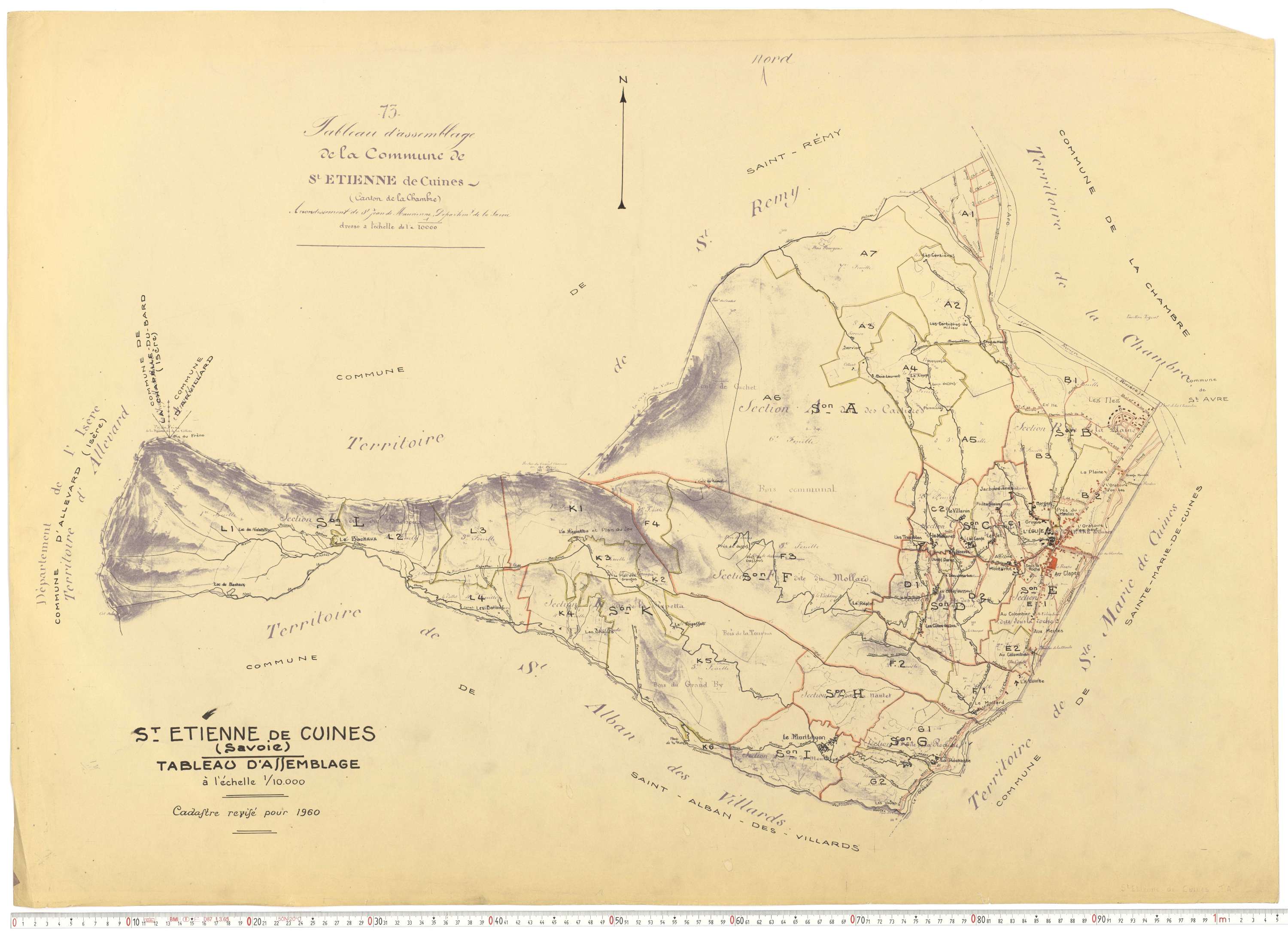 Saint-Étienne-de-Cuines - Plans cadastraux du cadastre rénové.