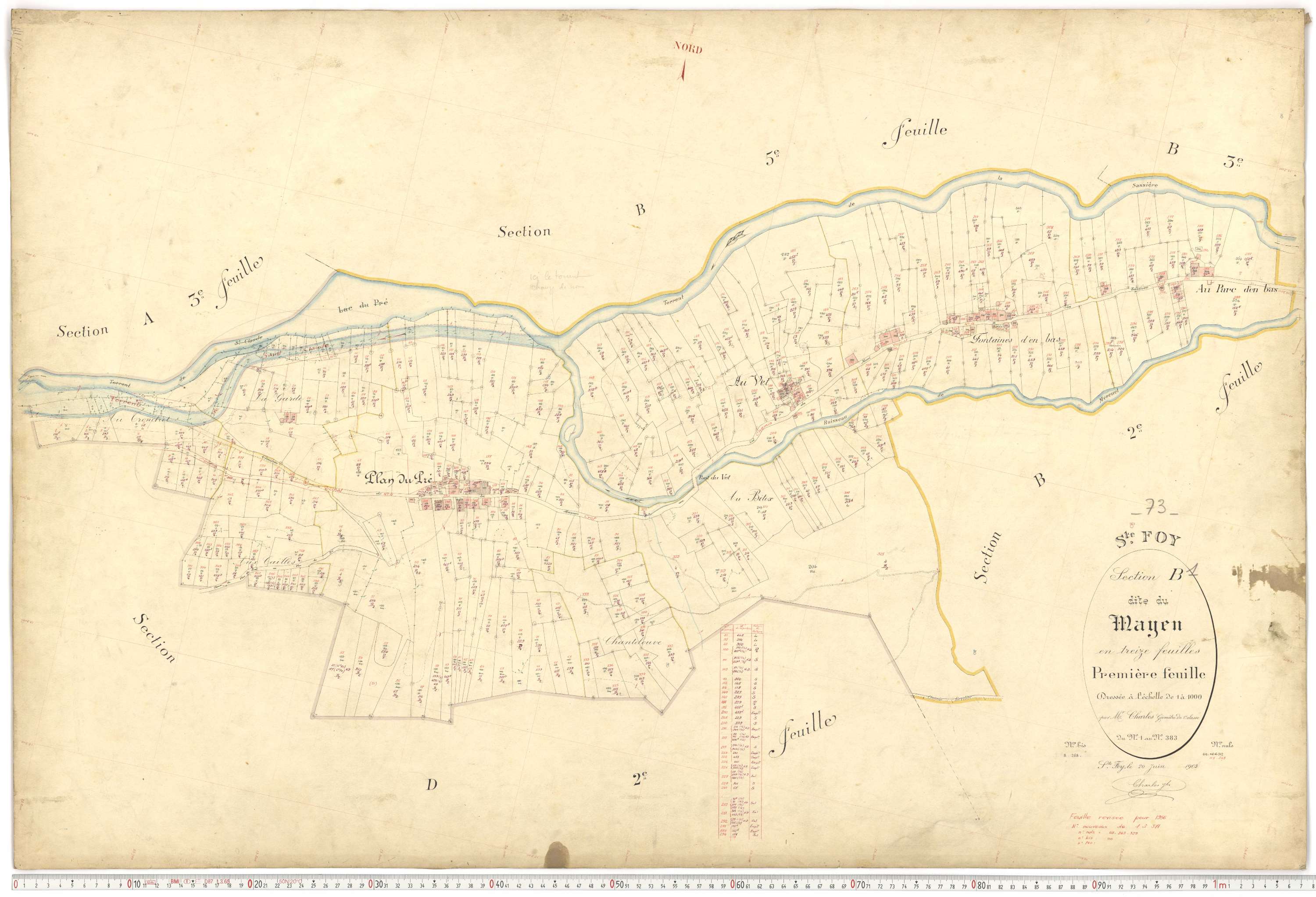 Sainte-Foy-Tarentaise - Plans cadastraux du premier cadastre français.