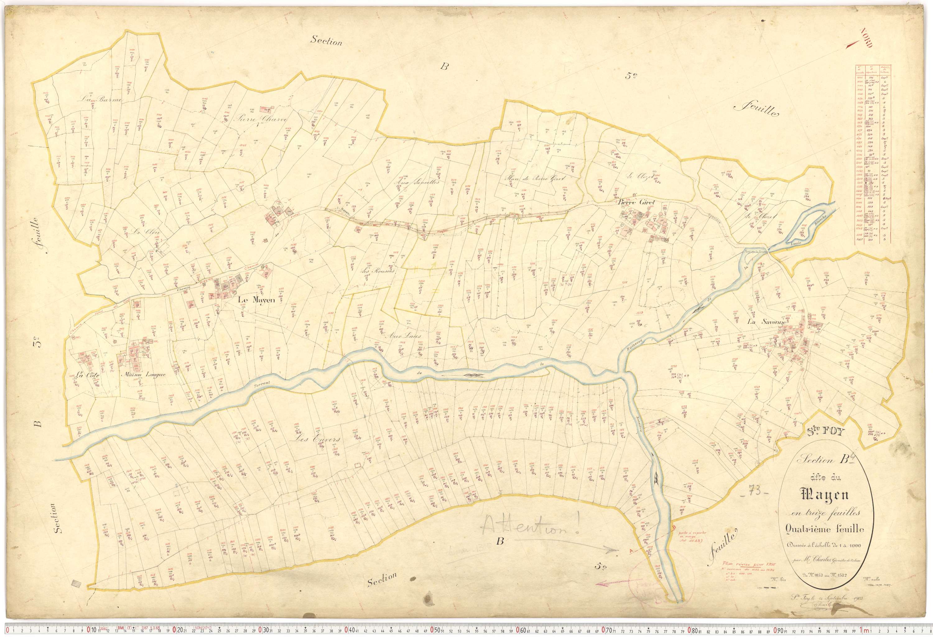 Sainte-Foy-Tarentaise - Plans cadastraux du premier cadastre français.