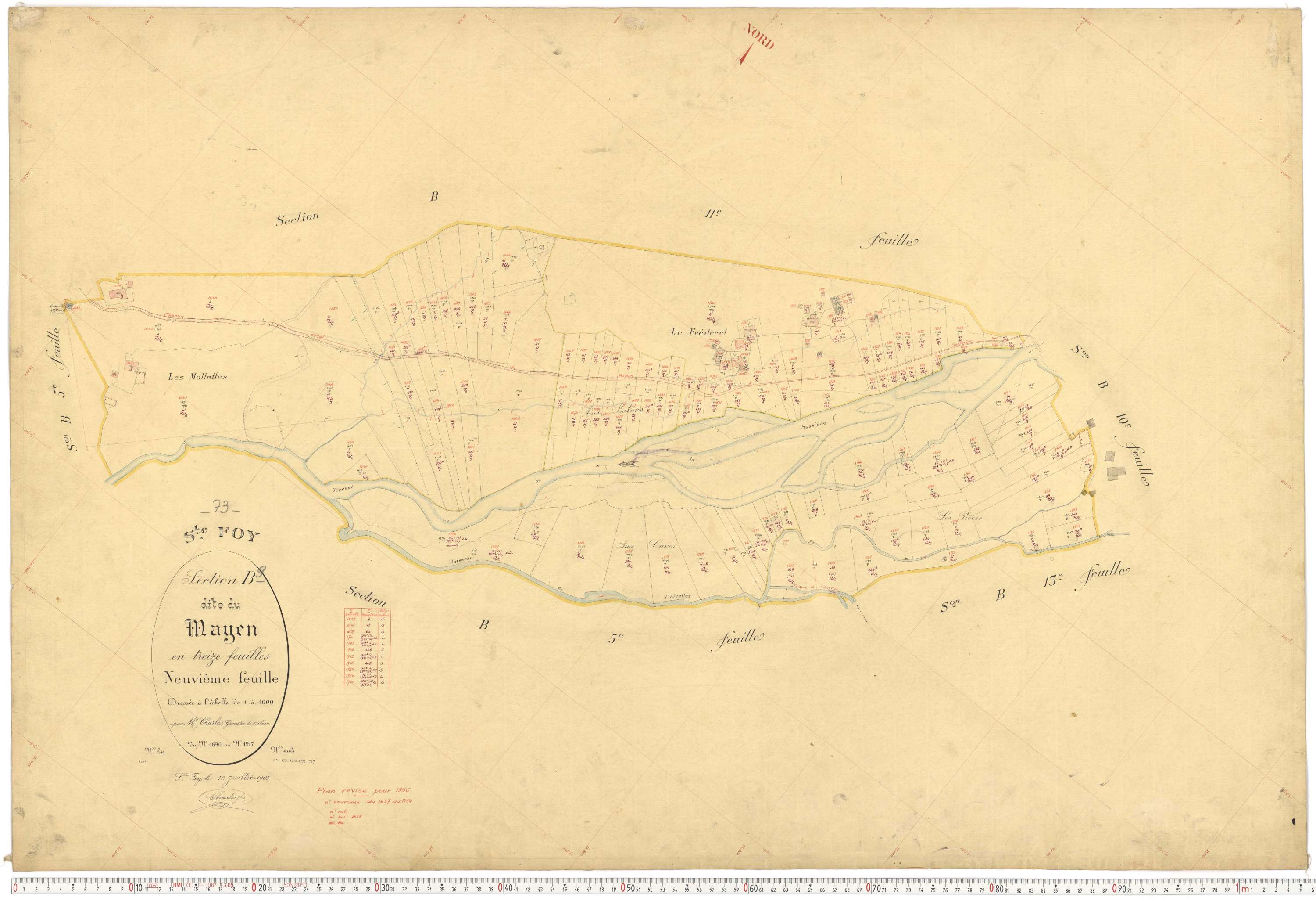 Sainte-Foy-Tarentaise - Plans cadastraux du premier cadastre français.