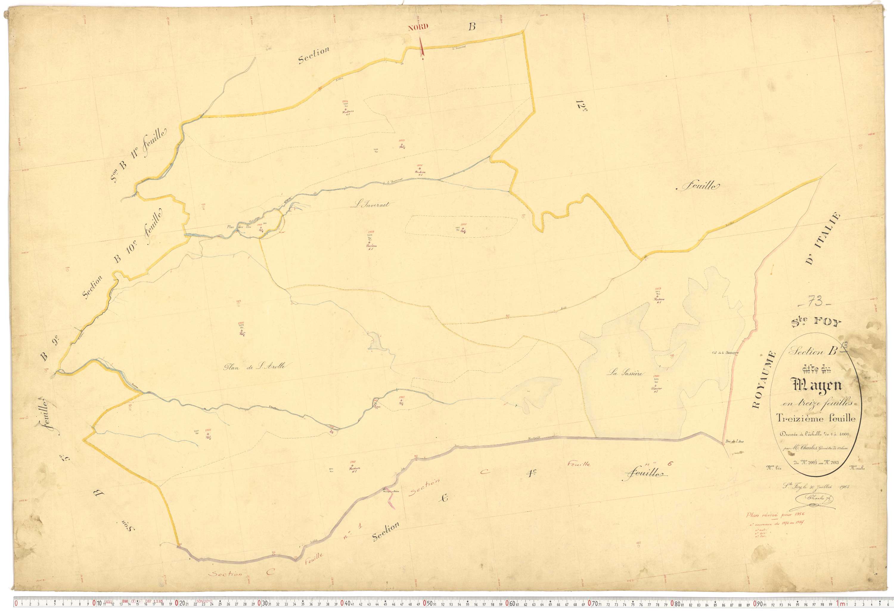 Sainte-Foy-Tarentaise - Plans cadastraux du premier cadastre français.