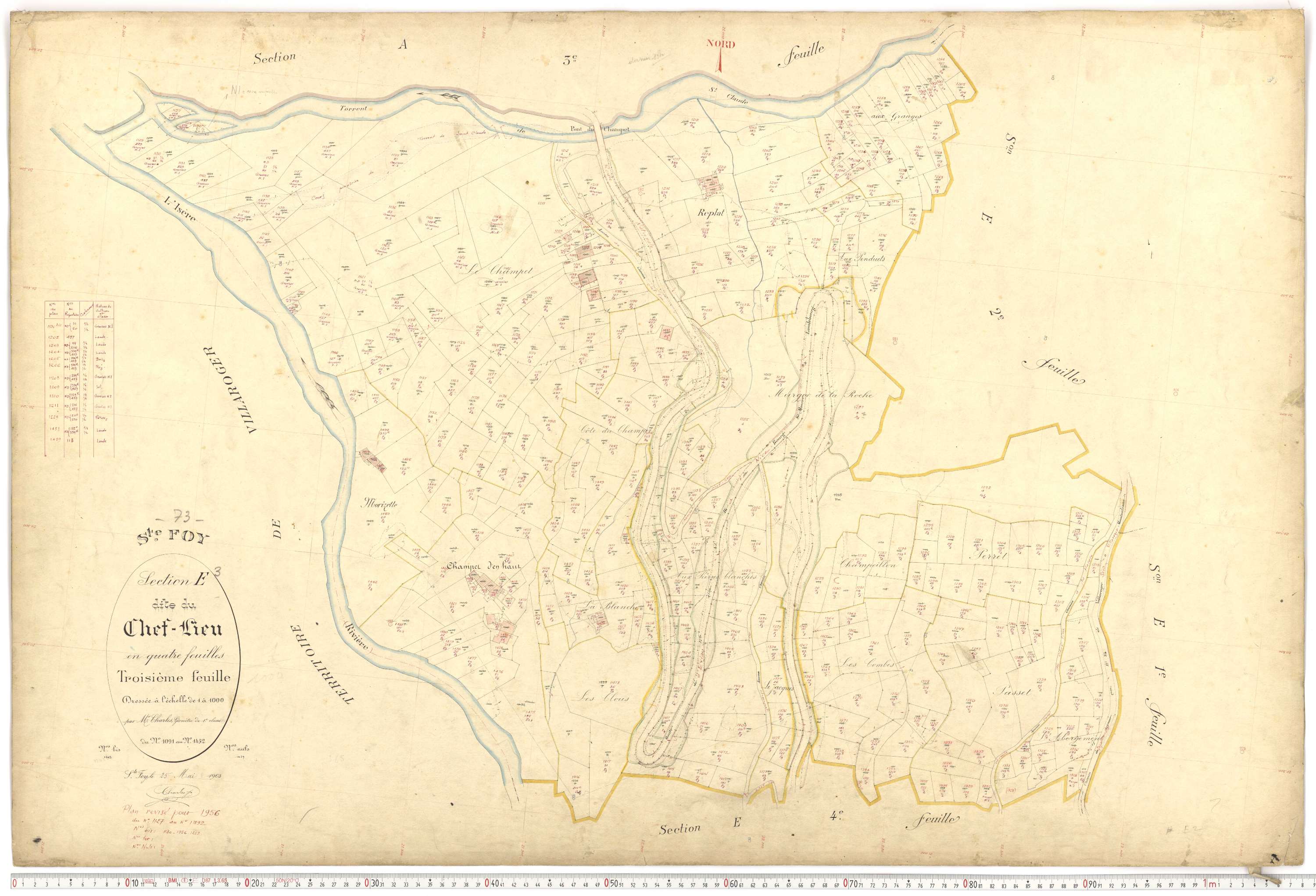 Sainte-Foy-Tarentaise - Plans cadastraux du premier cadastre français.