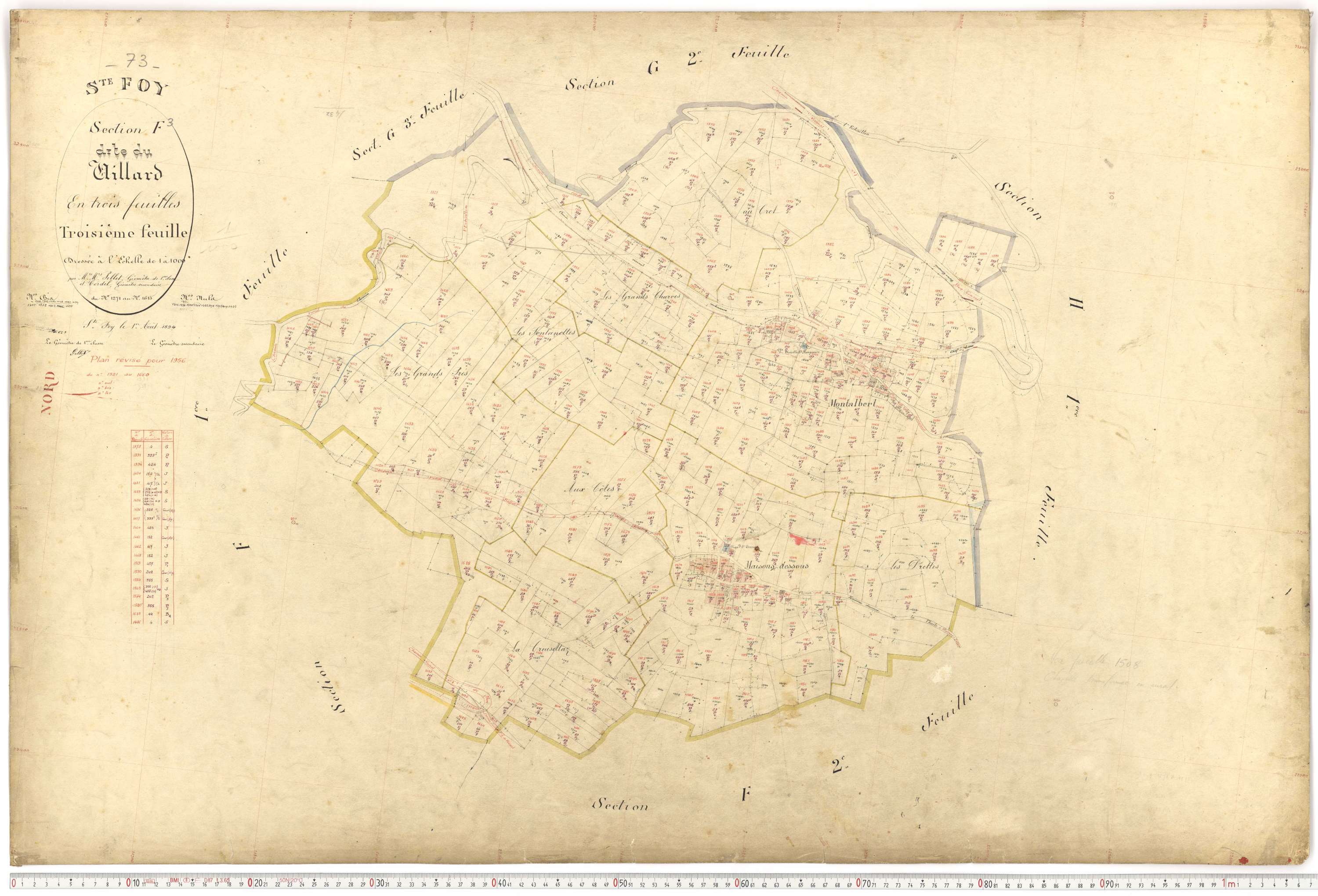 Sainte-Foy-Tarentaise - Plans cadastraux du premier cadastre français.