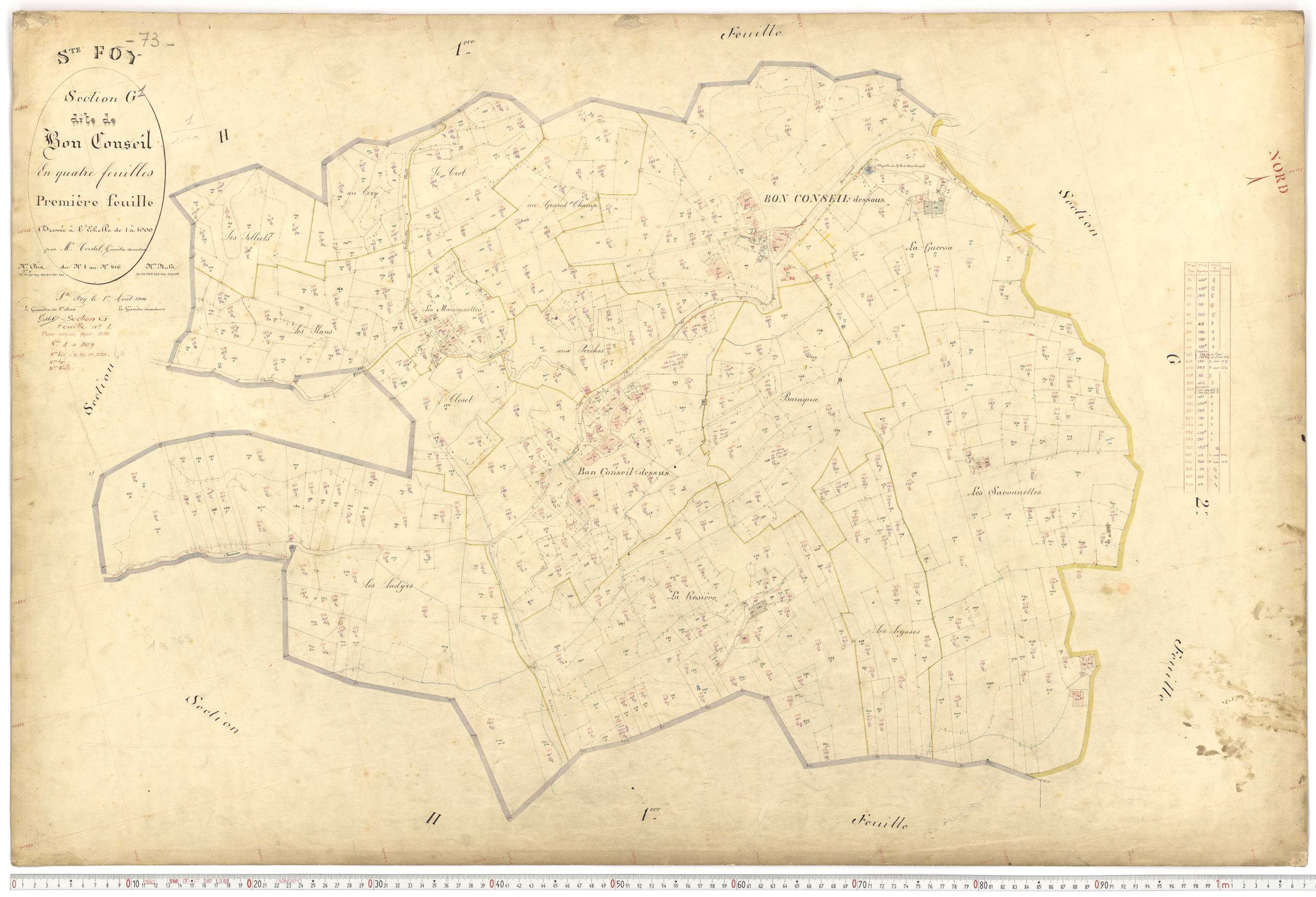 Sainte-Foy-Tarentaise - Plans cadastraux du premier cadastre français.