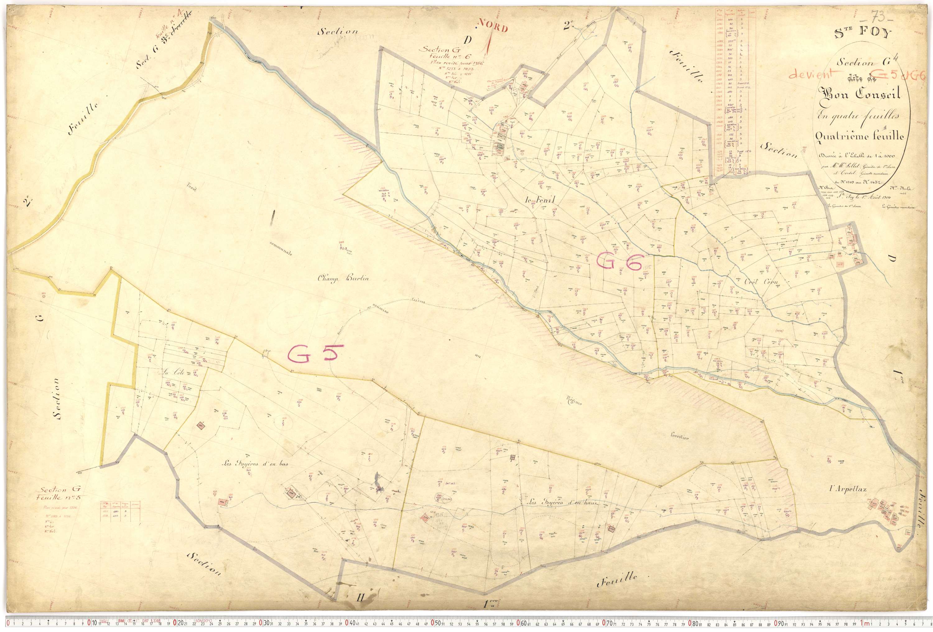 Sainte-Foy-Tarentaise - Plans cadastraux du premier cadastre français.