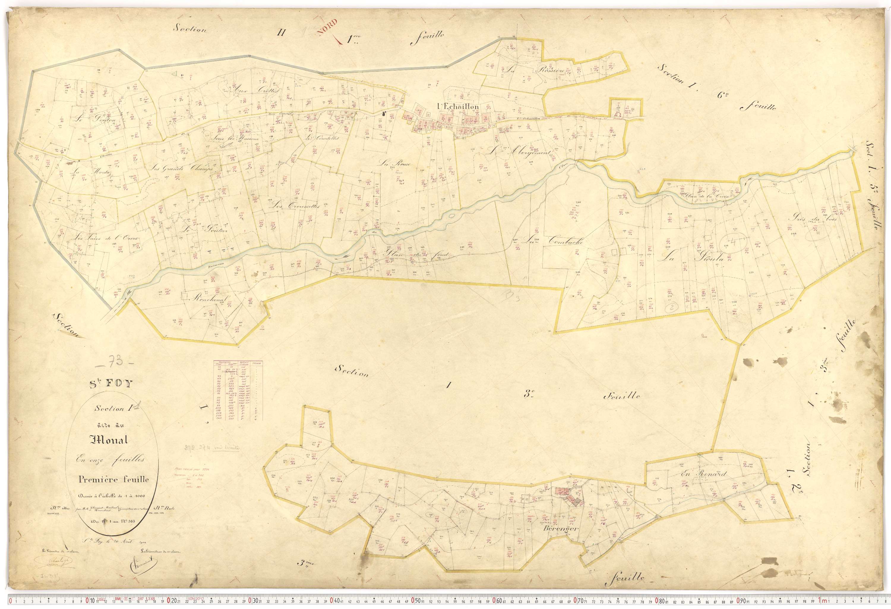 Sainte-Foy-Tarentaise - Plans cadastraux du premier cadastre français.