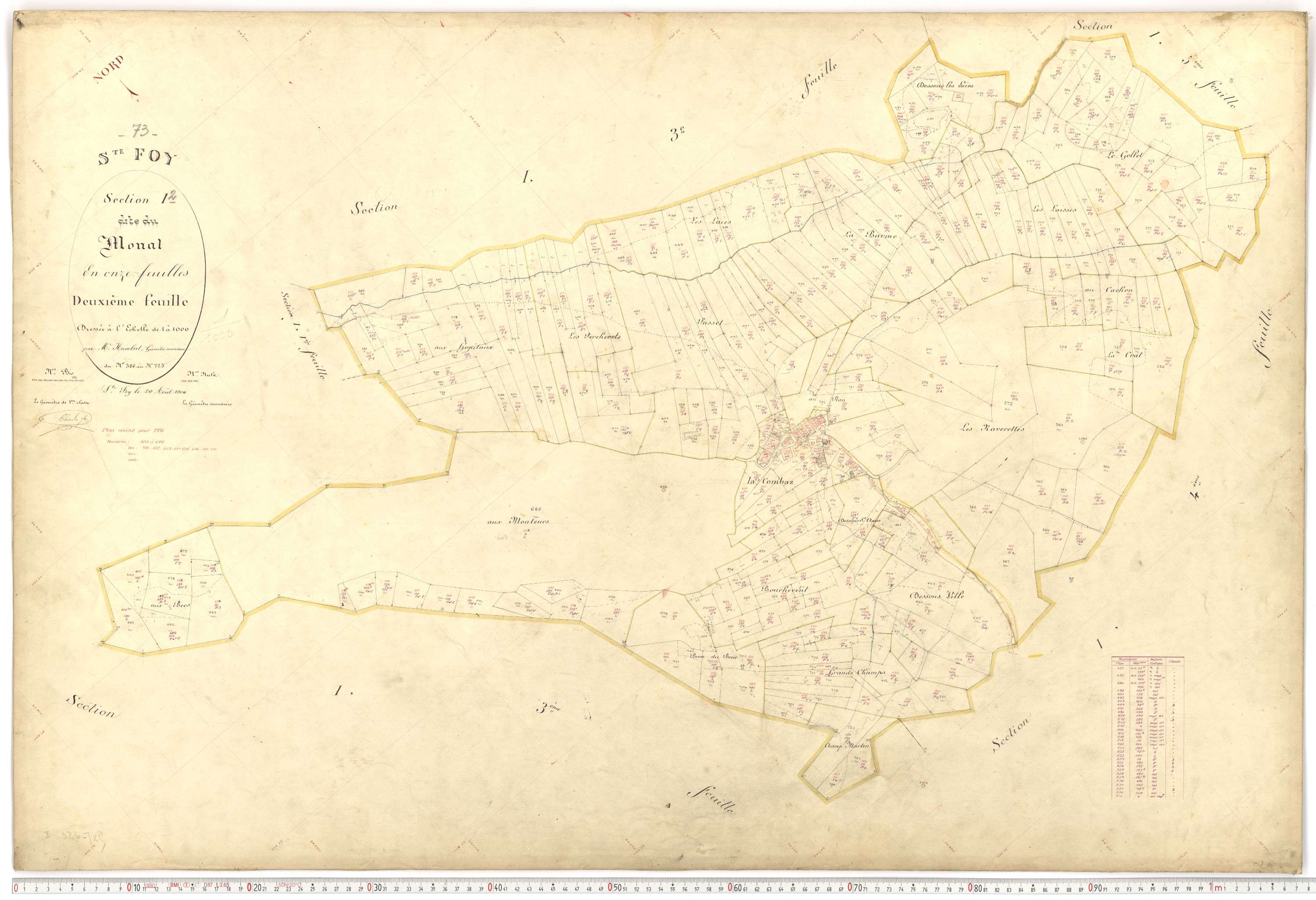 Sainte-Foy-Tarentaise - Plans cadastraux du premier cadastre français.