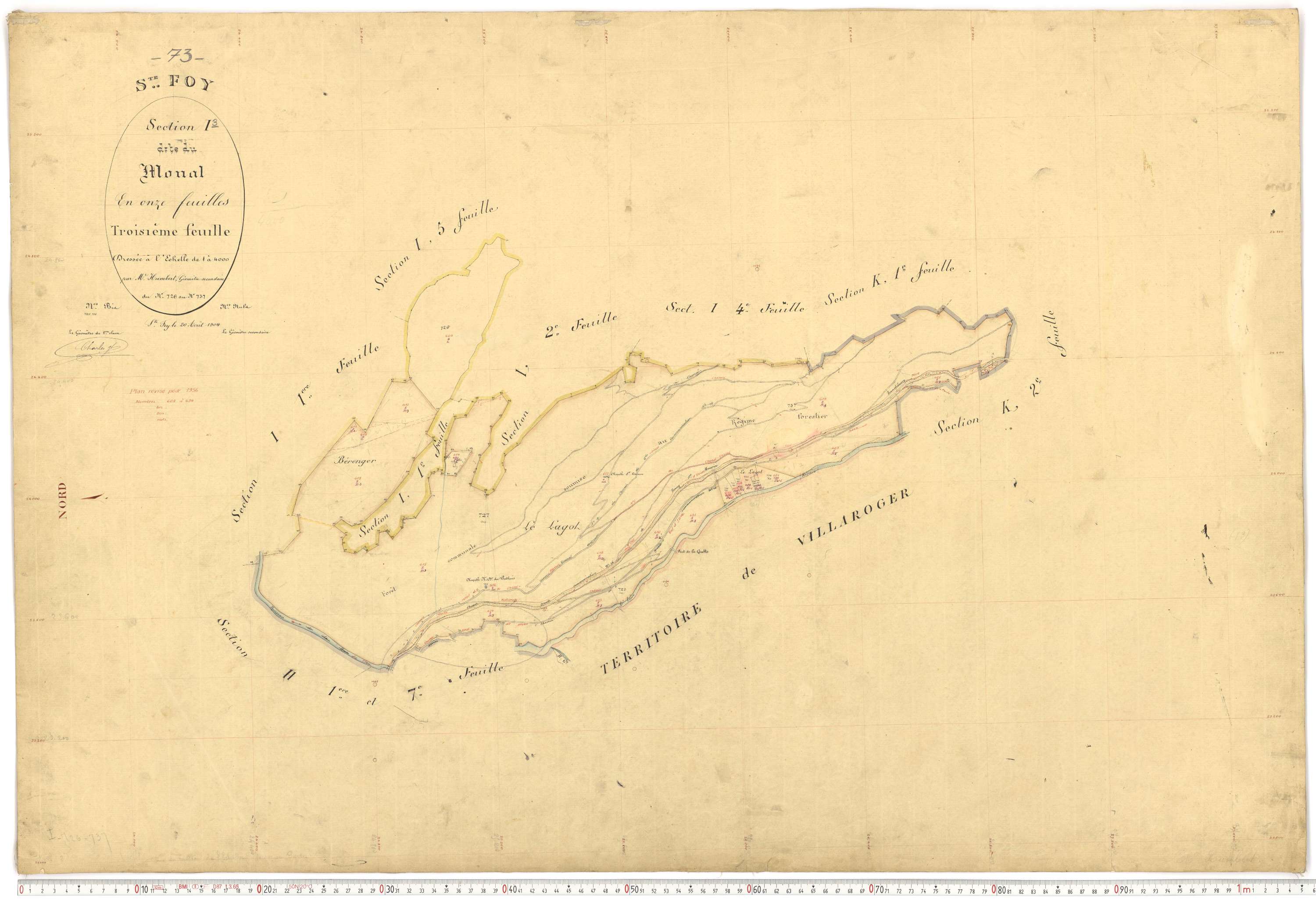 Sainte-Foy-Tarentaise - Plans cadastraux du premier cadastre français.