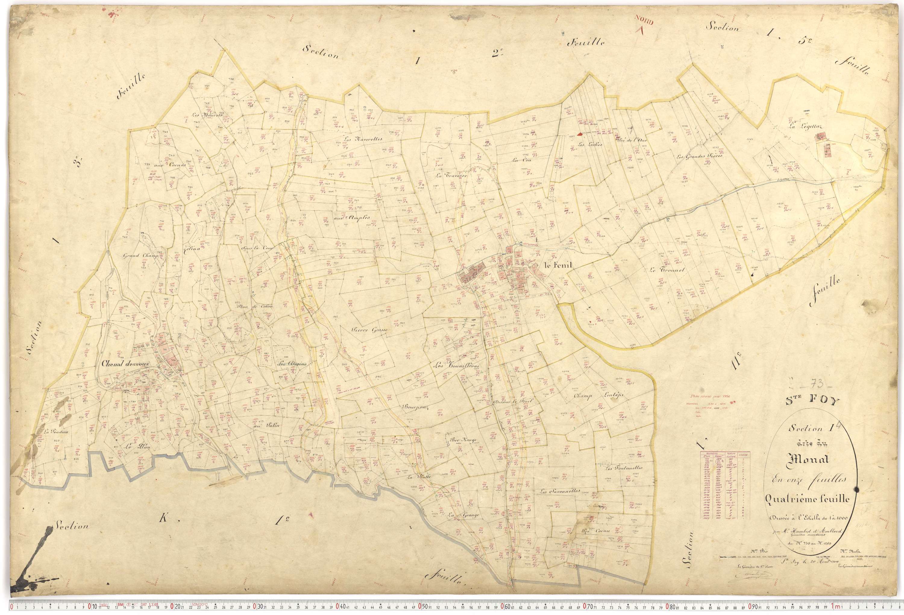 Sainte-Foy-Tarentaise - Plans cadastraux du premier cadastre français.