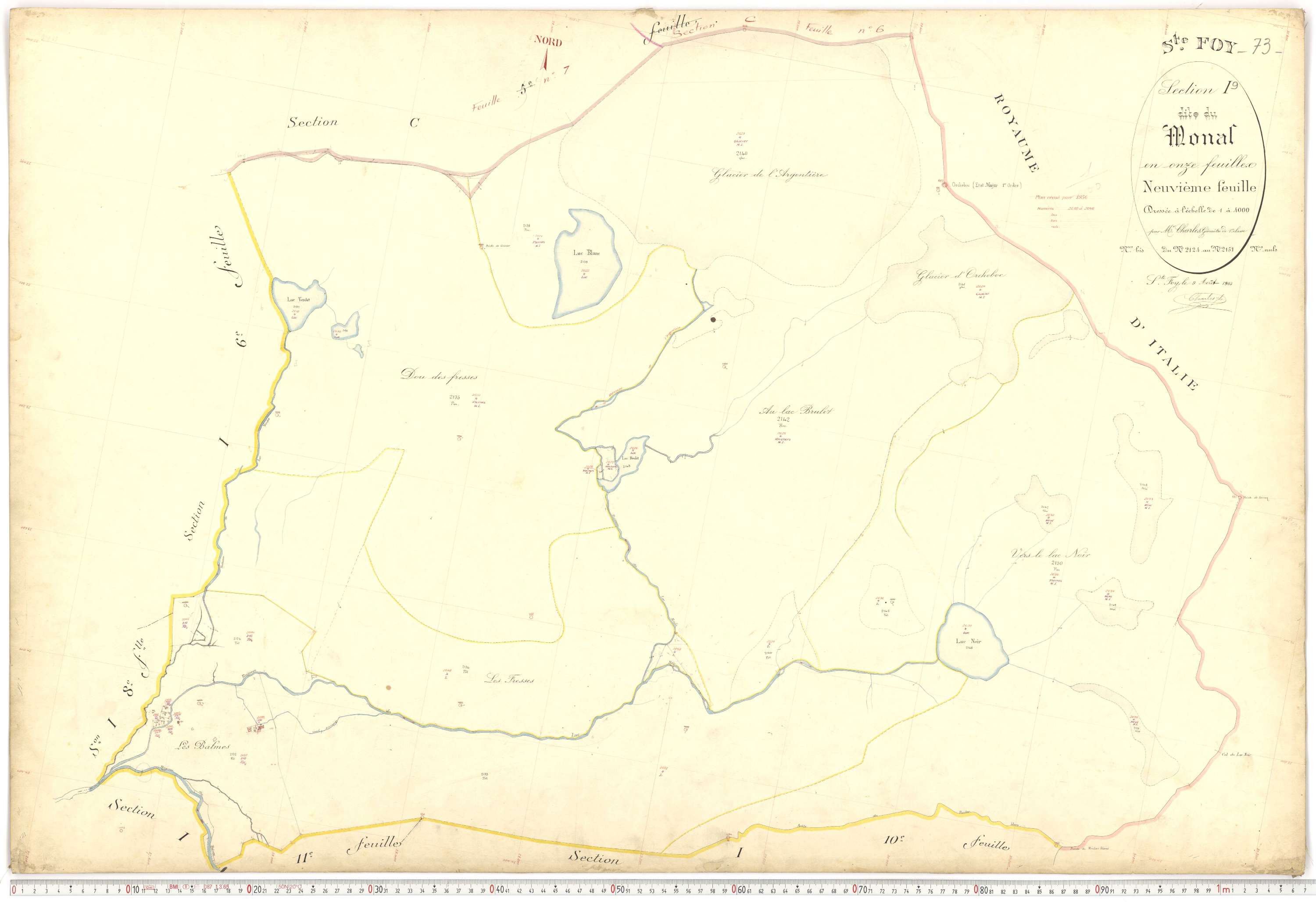 Sainte-Foy-Tarentaise - Plans cadastraux du premier cadastre français.
