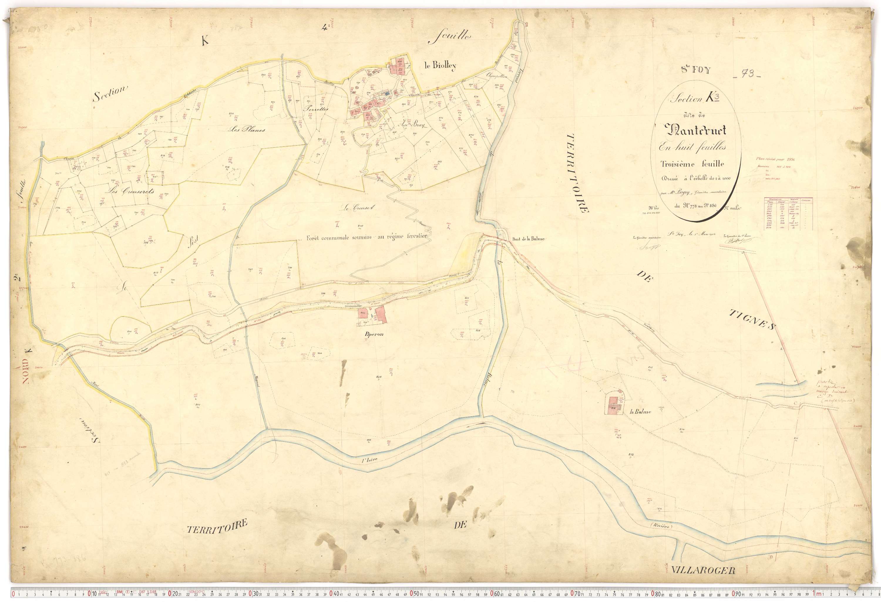 Sainte-Foy-Tarentaise - Plans cadastraux du premier cadastre français.