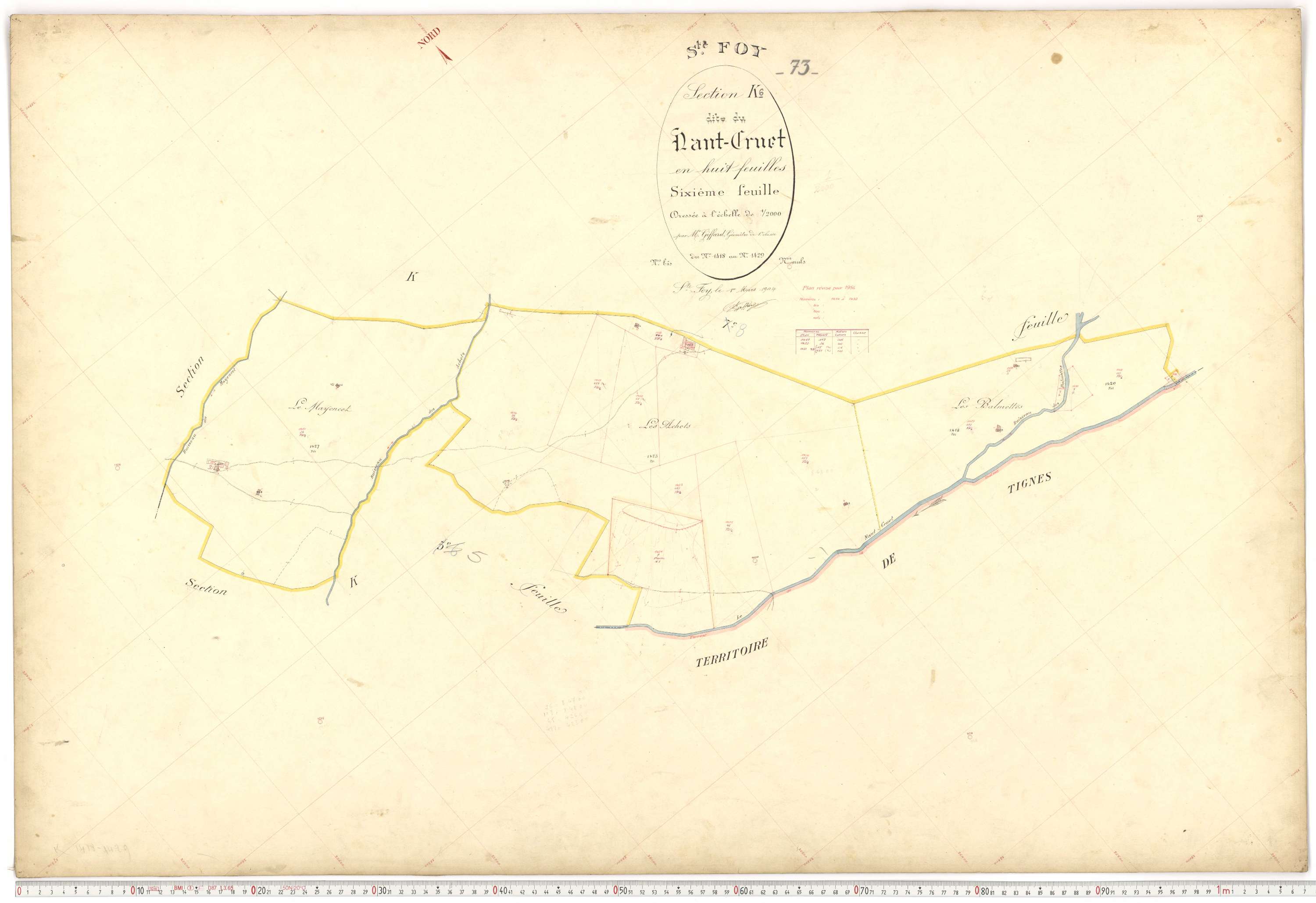 Sainte-Foy-Tarentaise - Plans cadastraux du premier cadastre français.