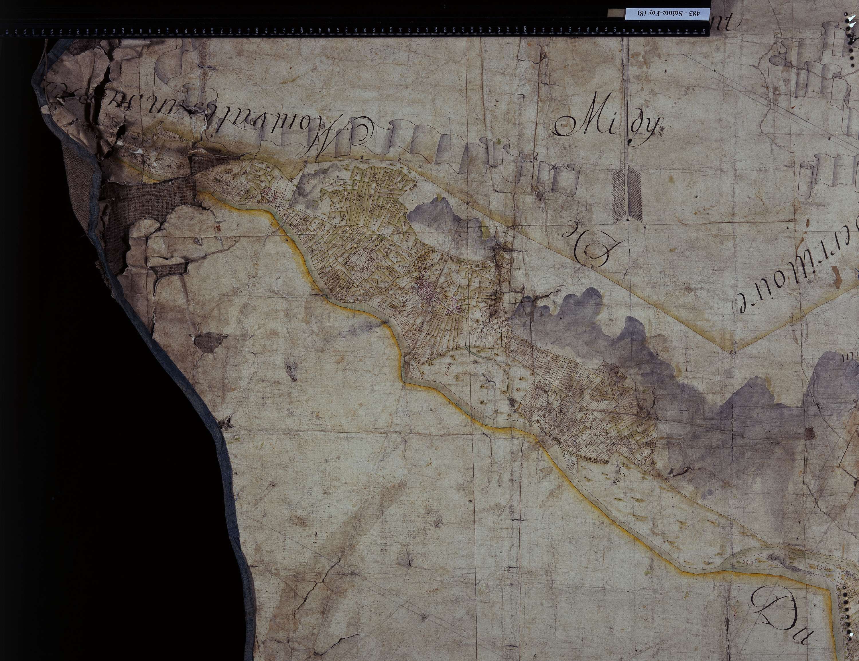 Sainte-Foy-Tarentaise - Copie de la mappe originale (plan cadastral) de la commune de Sainte-Foy. Signée Cocelli, directeur de la péréquation.