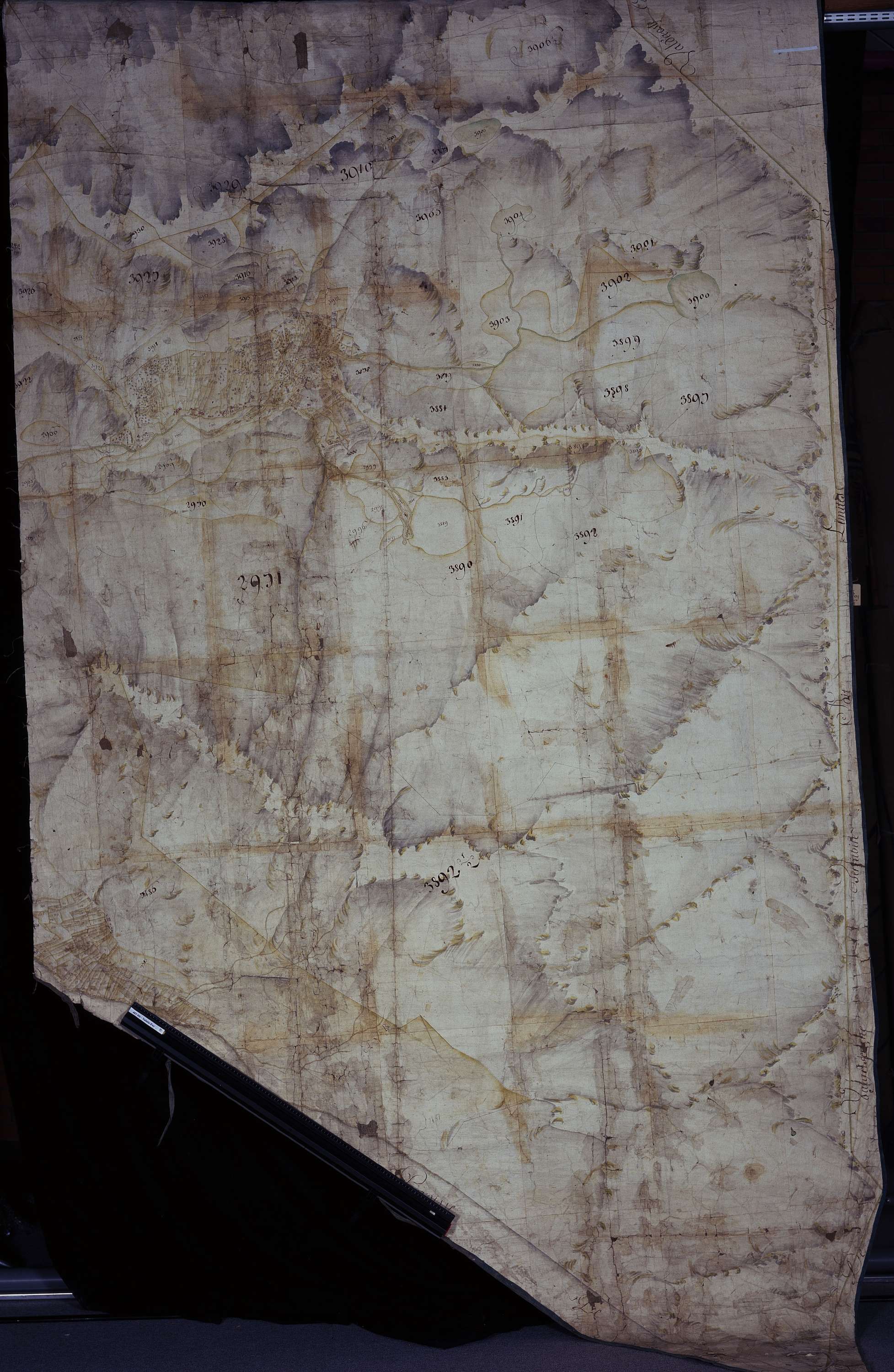 Sainte-Foy-Tarentaise - Copie de la mappe originale (plan cadastral) de la commune de Sainte-Foy. Signée Cocelli, directeur de la péréquation.