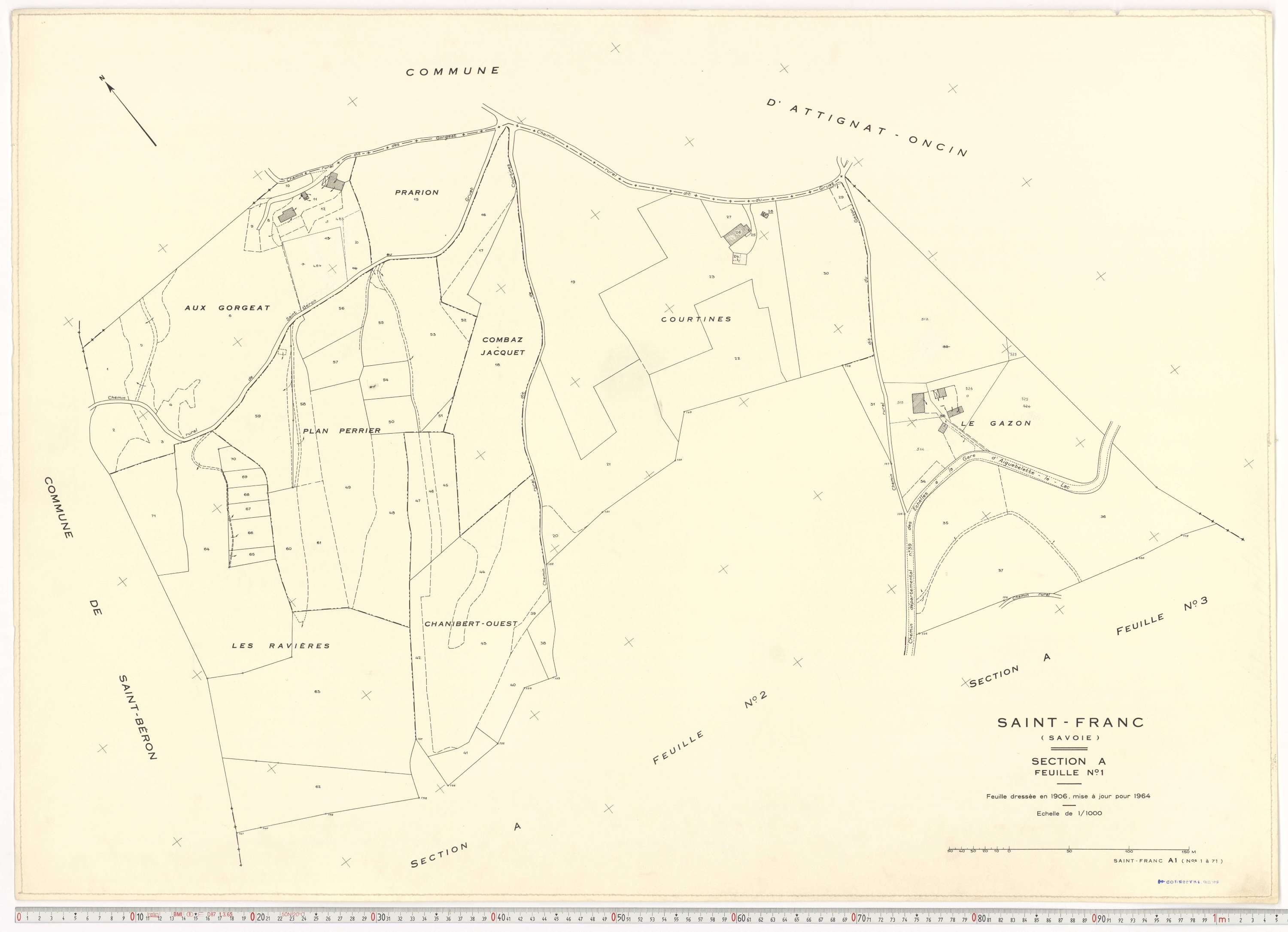 Saint-Franc - Plans cadastraux du cadastre rénové en 1964 et mis à jour en 1988.