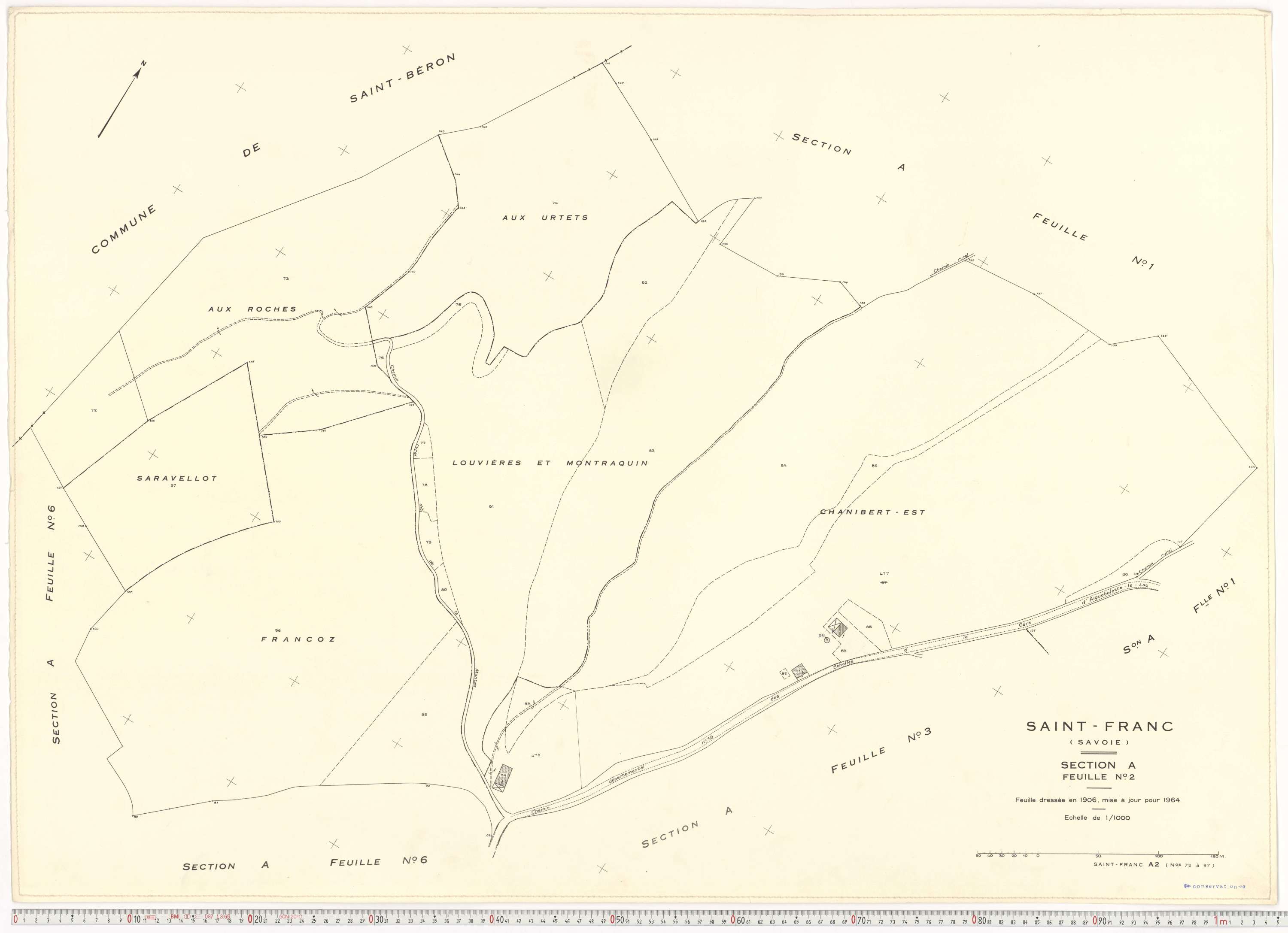 Saint-Franc - Plans cadastraux du cadastre rénové en 1964 et mis à jour en 1988.