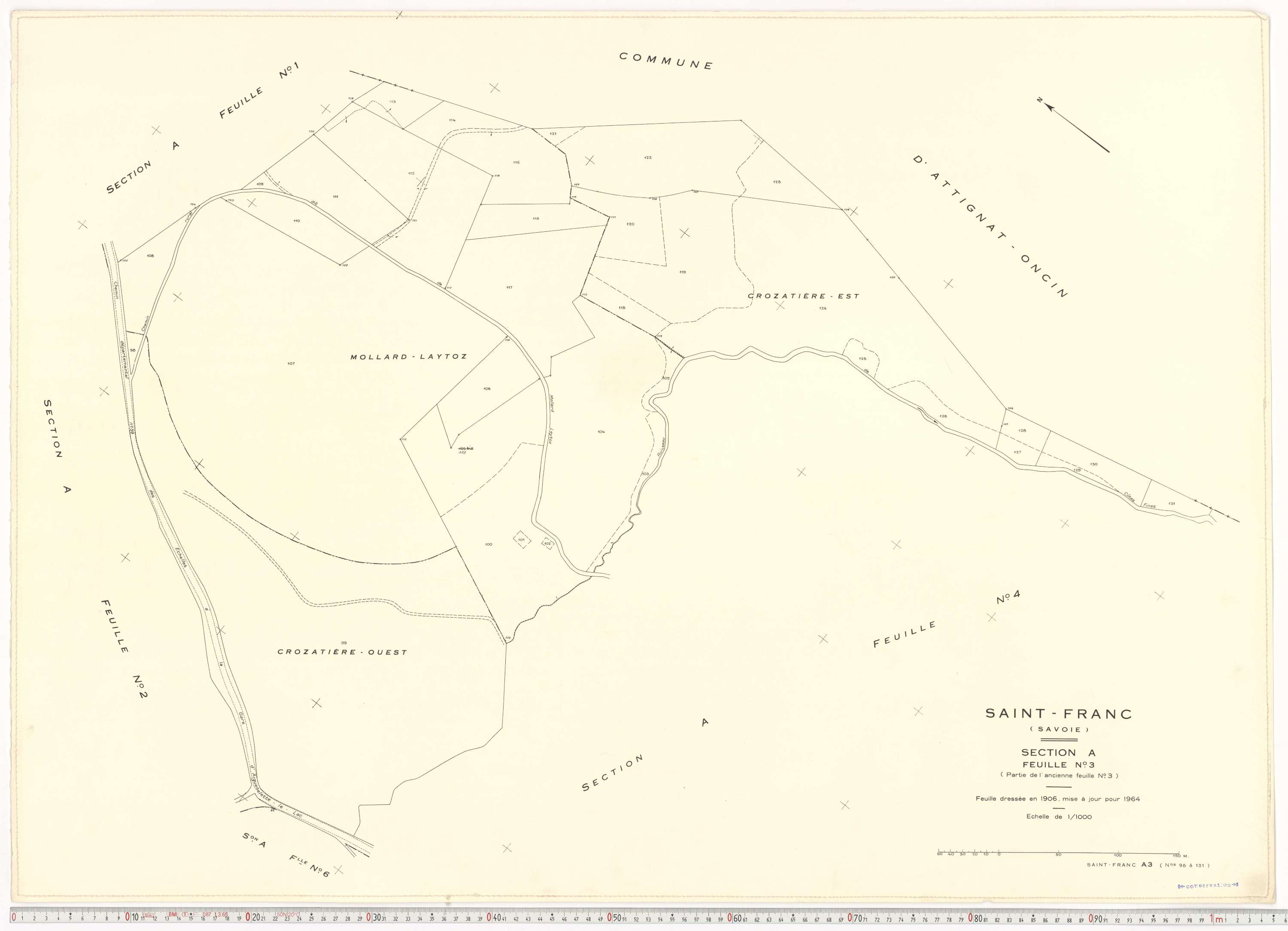 Saint-Franc - Plans cadastraux du cadastre rénové en 1964 et mis à jour en 1988.