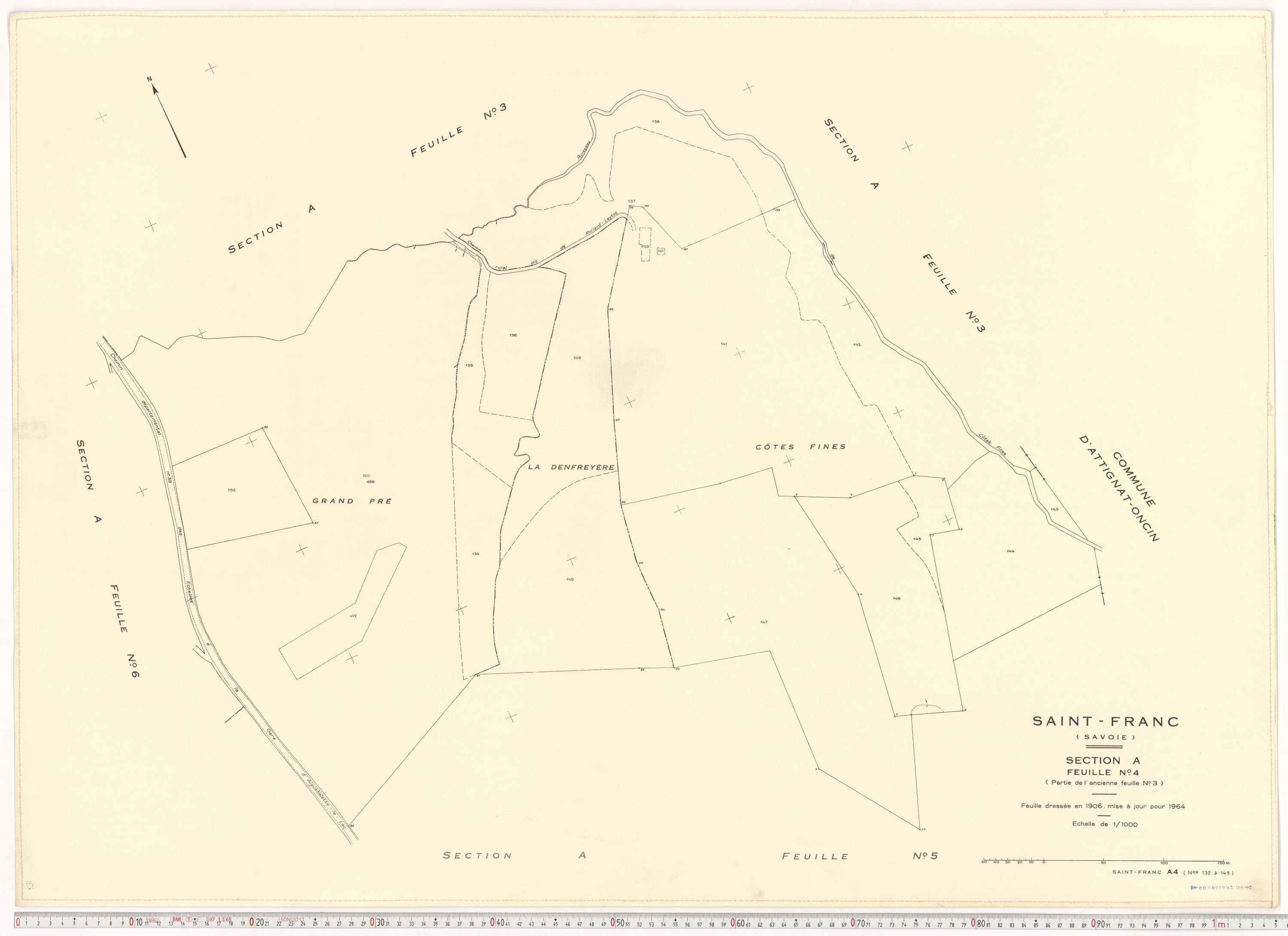 Saint-Franc - Plans cadastraux du cadastre rénové en 1964 et mis à jour en 1988.