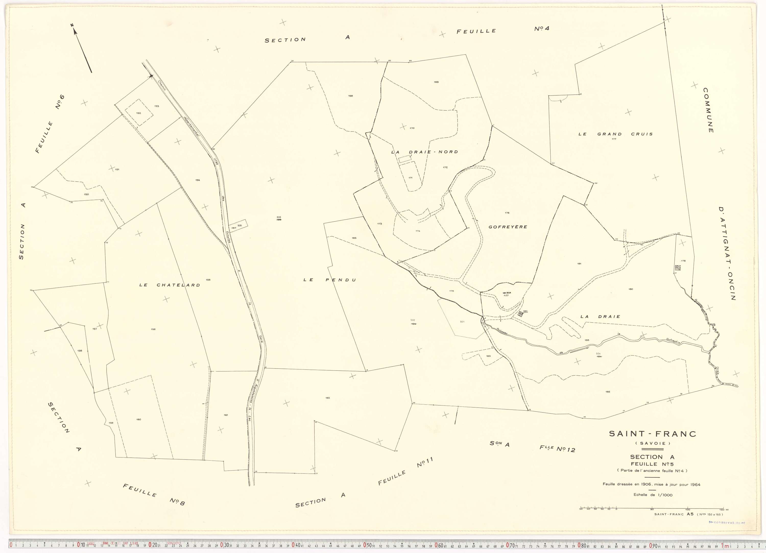 Saint-Franc - Plans cadastraux du cadastre rénové en 1964 et mis à jour en 1988.