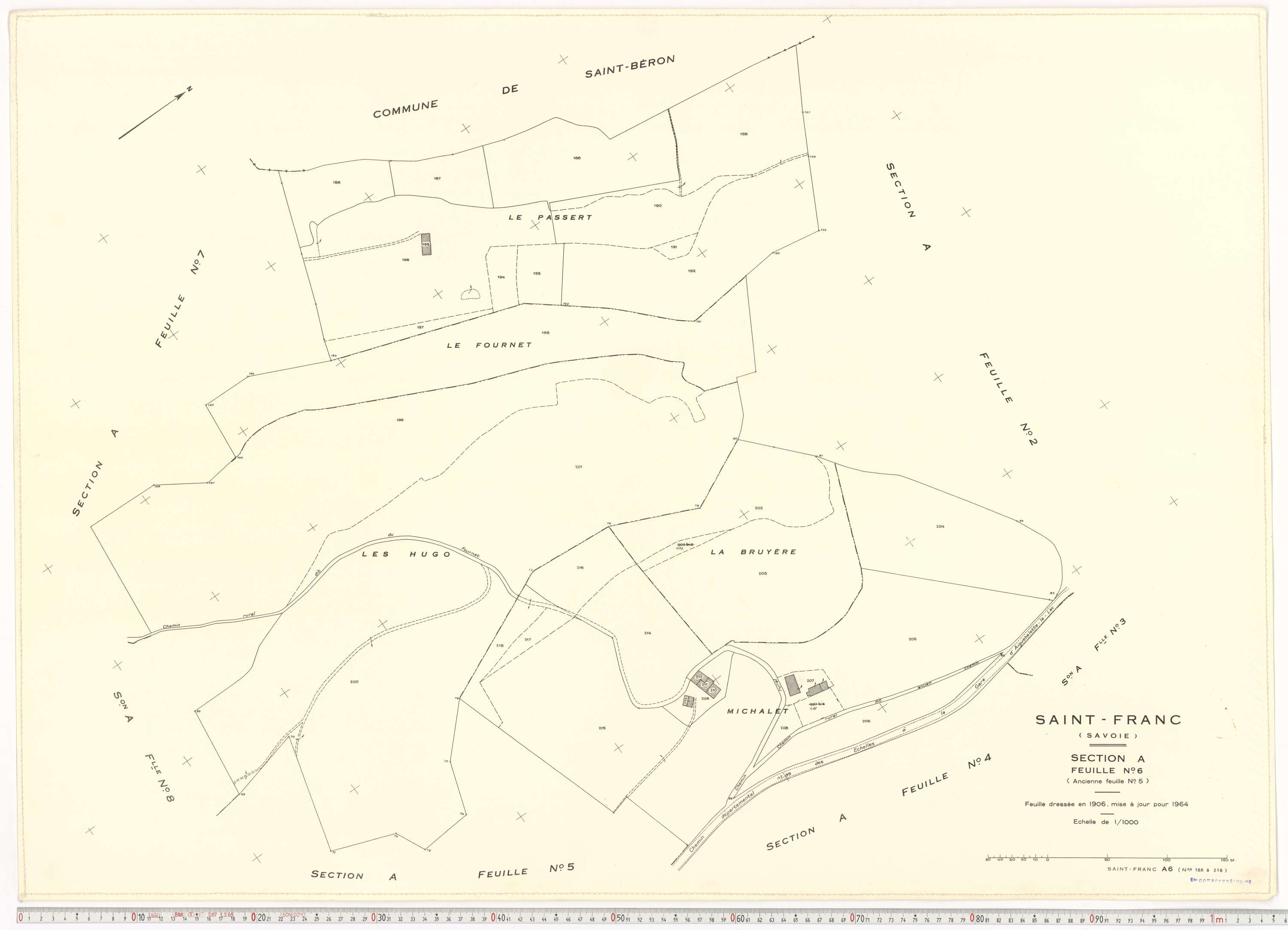 Saint-Franc - Plans cadastraux du cadastre rénové en 1964 et mis à jour en 1988.