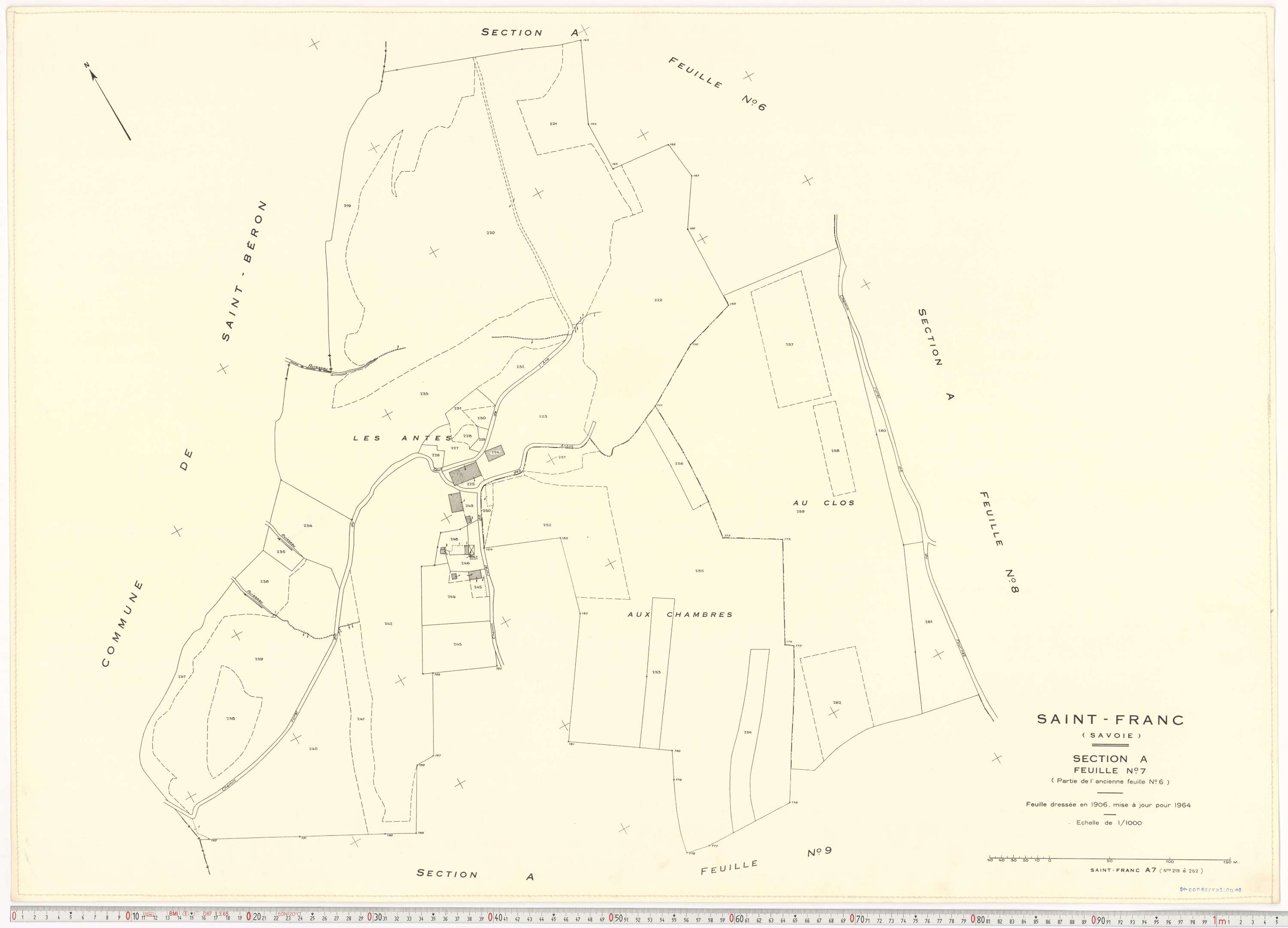 Saint-Franc - Plans cadastraux du cadastre rénové en 1964 et mis à jour en 1988.
