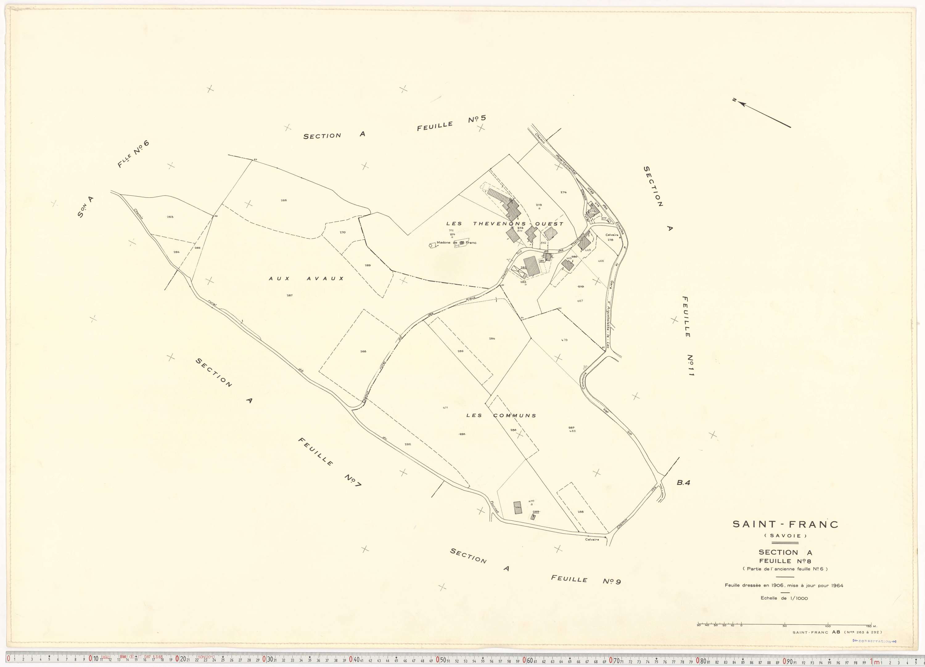Saint-Franc - Plans cadastraux du cadastre rénové en 1964 et mis à jour en 1988.