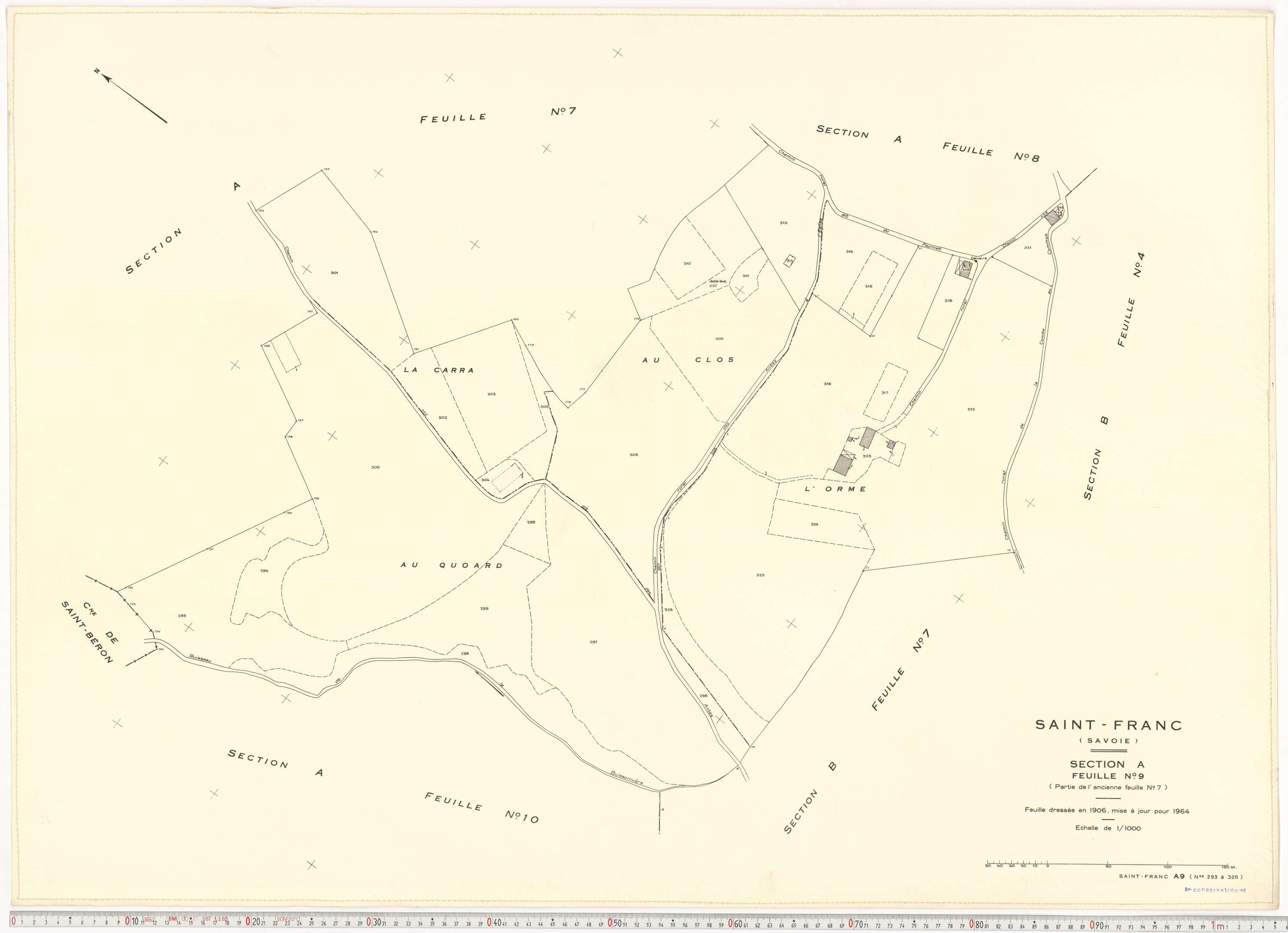 Saint-Franc - Plans cadastraux du cadastre rénové en 1964 et mis à jour en 1988.