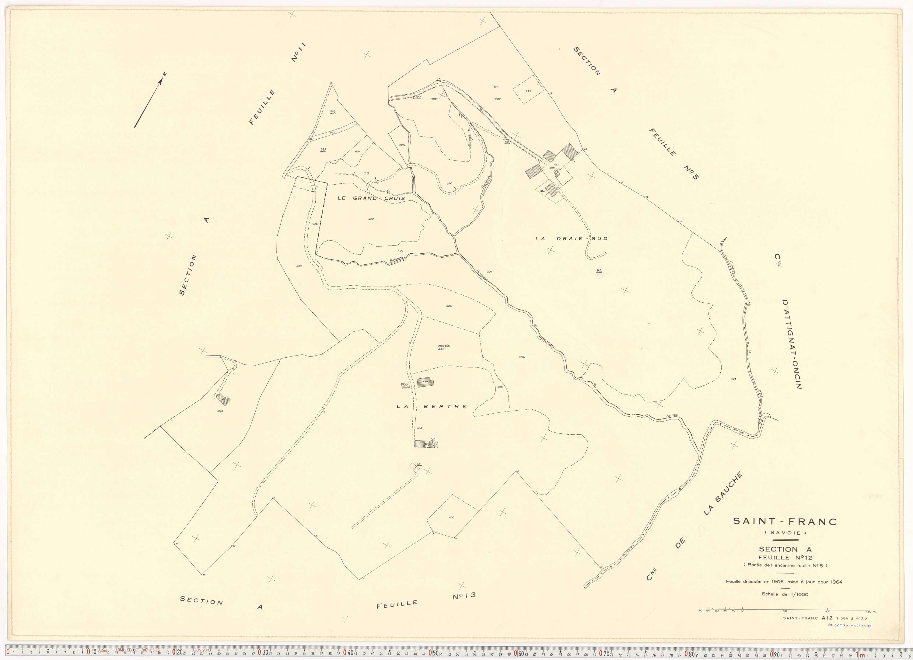Saint-Franc - Plans cadastraux du cadastre rénové en 1964 et mis à jour en 1988.