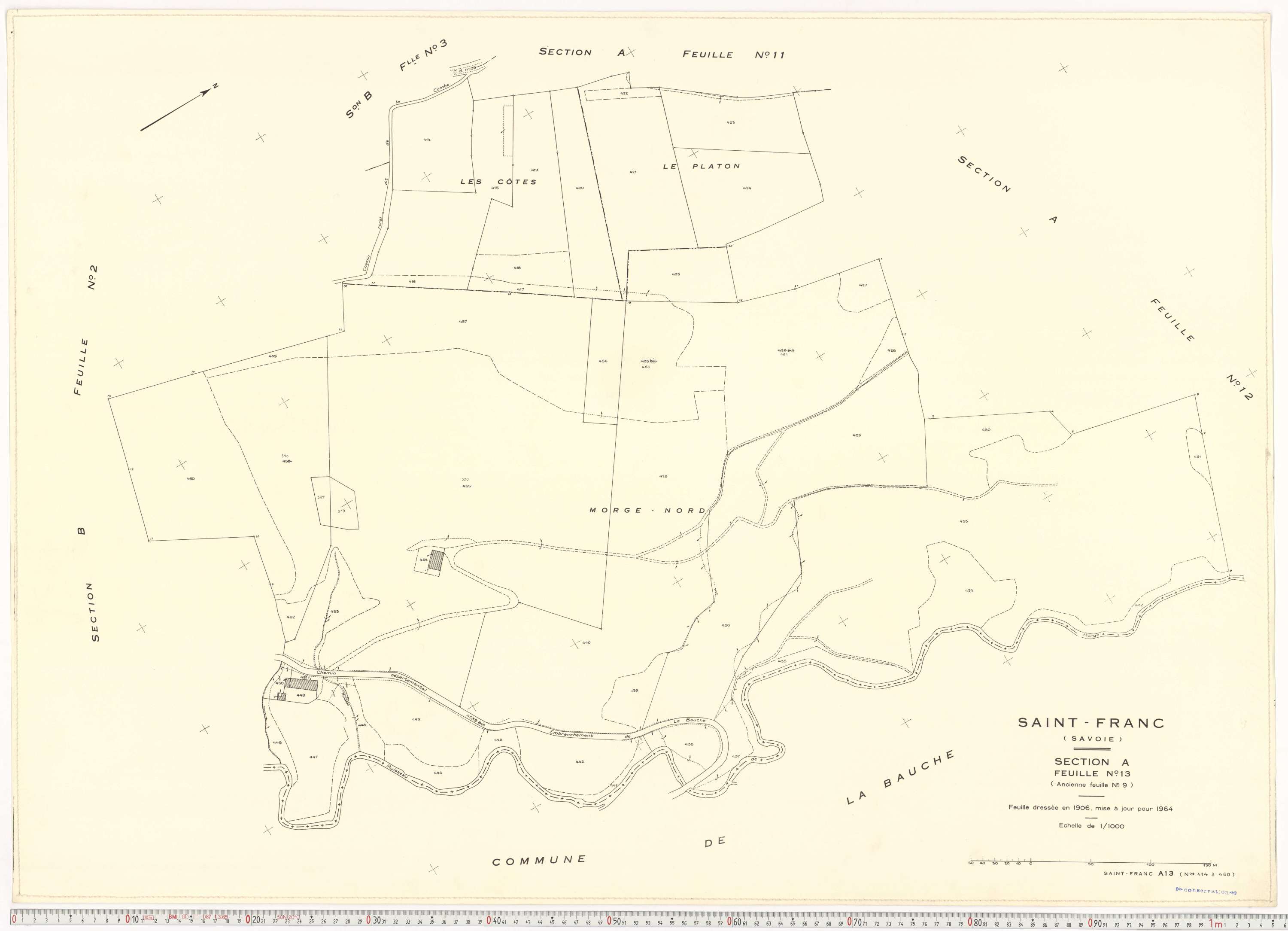 Saint-Franc - Plans cadastraux du cadastre rénové en 1964 et mis à jour en 1988.