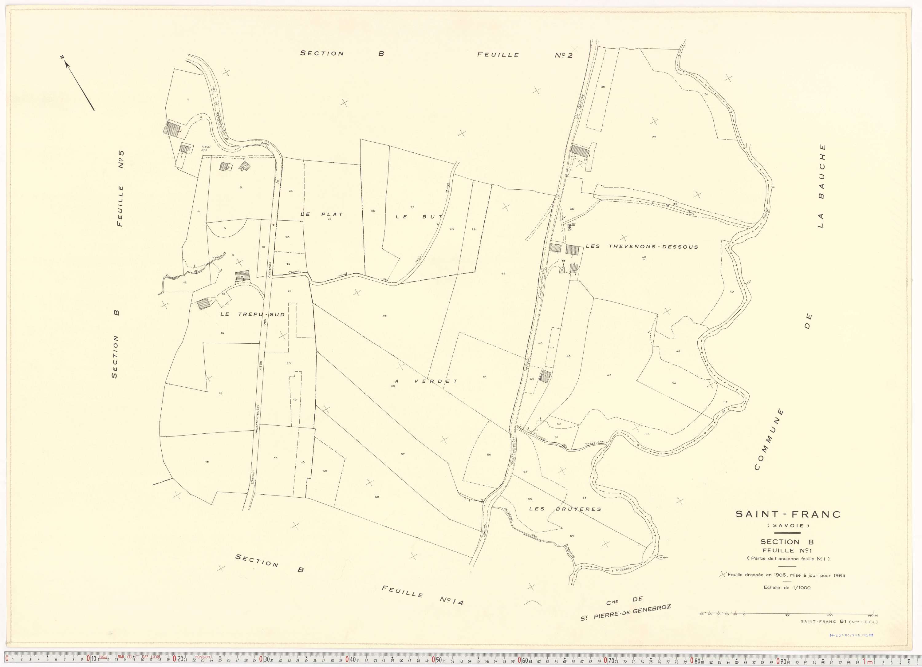 Saint-Franc - Plans cadastraux du cadastre rénové en 1964 et mis à jour en 1988.