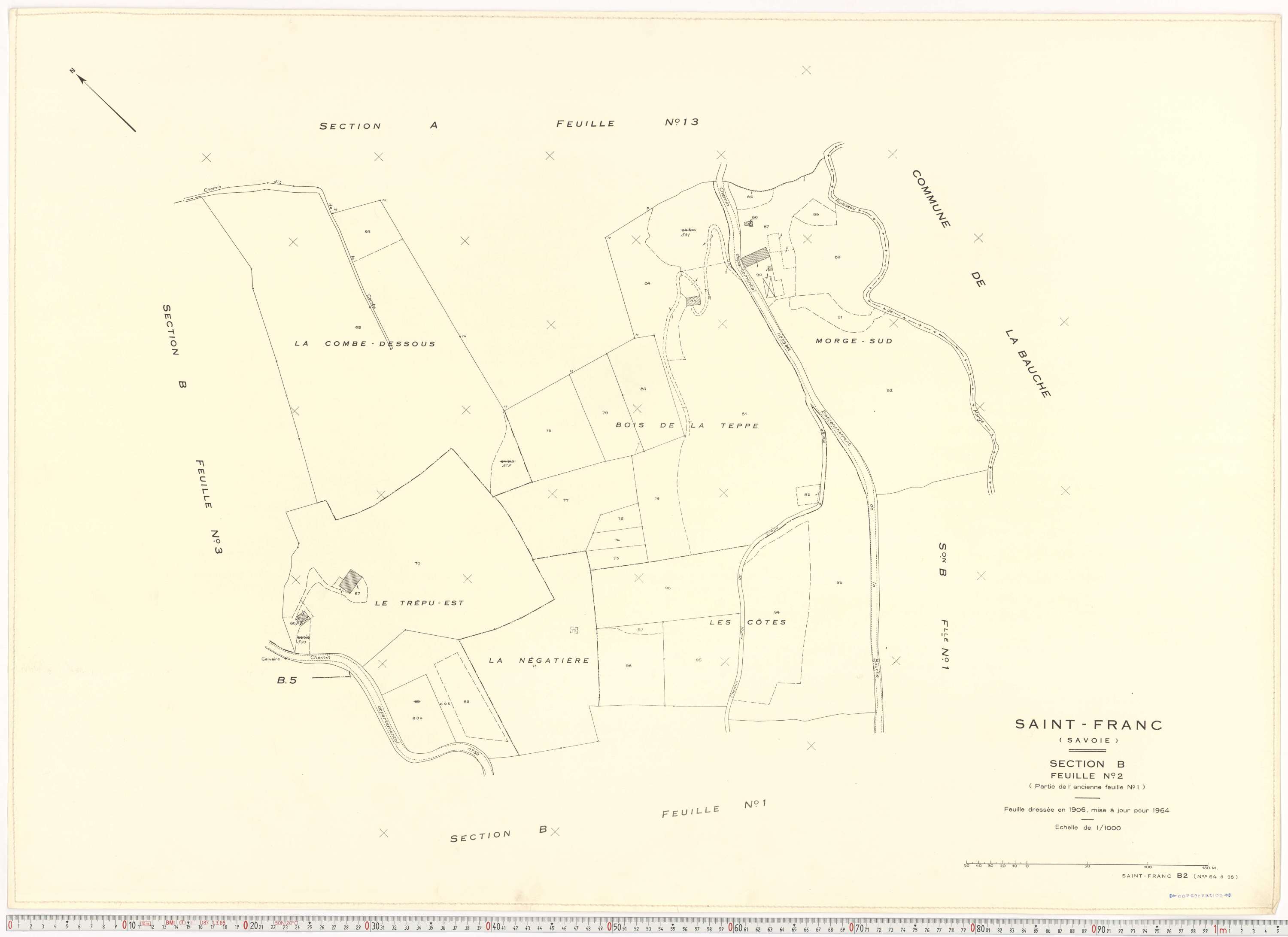 Saint-Franc - Plans cadastraux du cadastre rénové en 1964 et mis à jour en 1988.