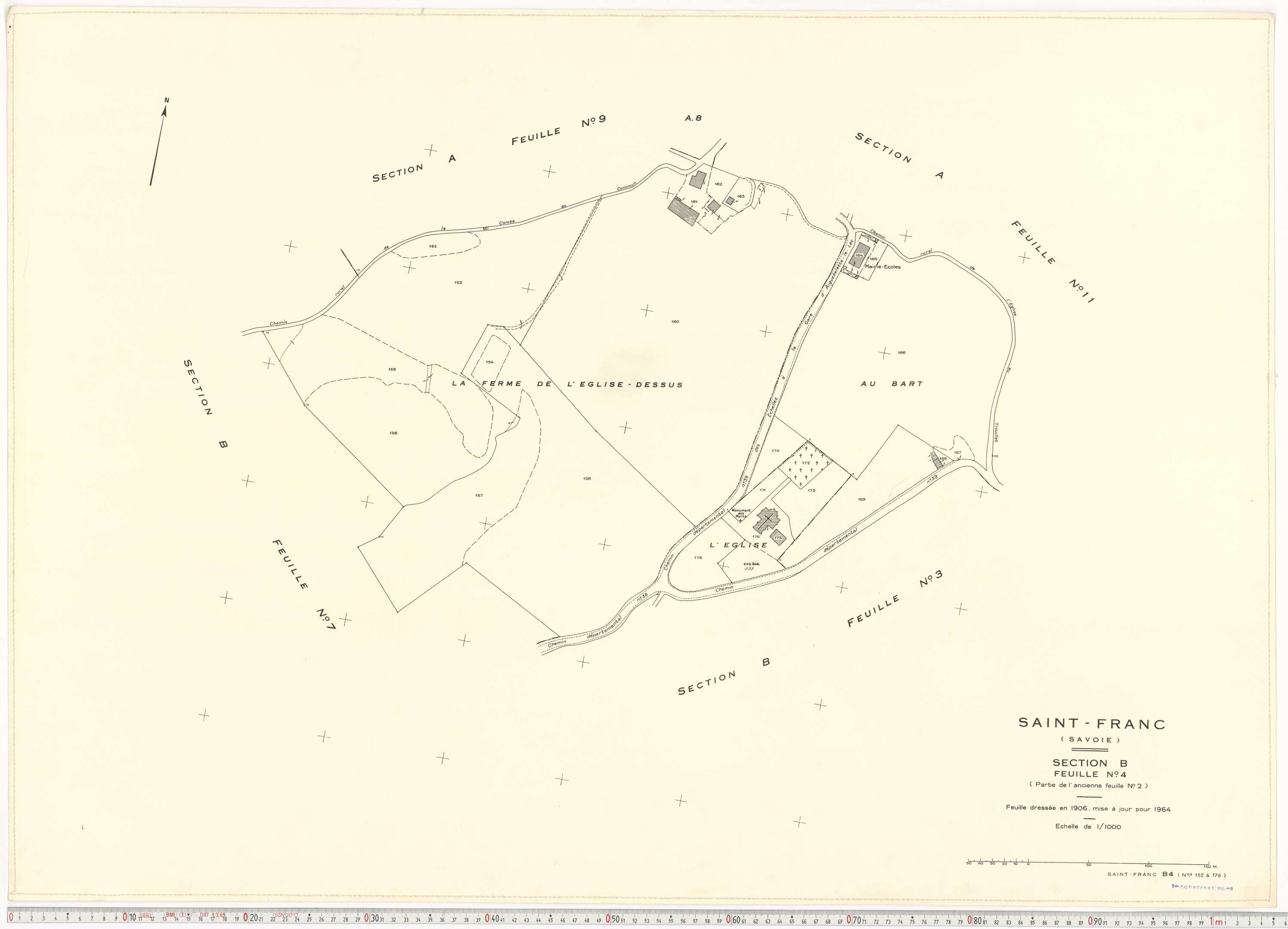Saint-Franc - Plans cadastraux du cadastre rénové en 1964 et mis à jour en 1988.