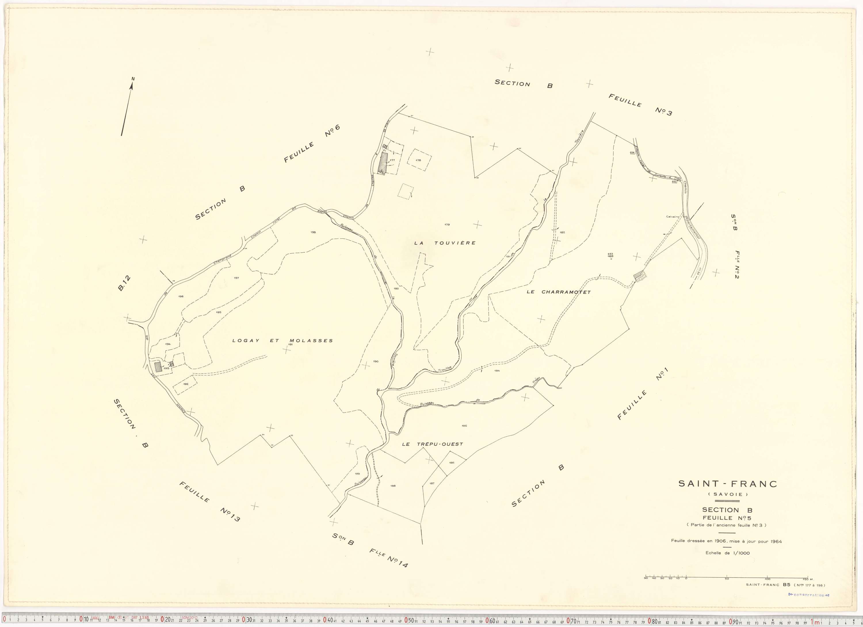 Saint-Franc - Plans cadastraux du cadastre rénové en 1964 et mis à jour en 1988.