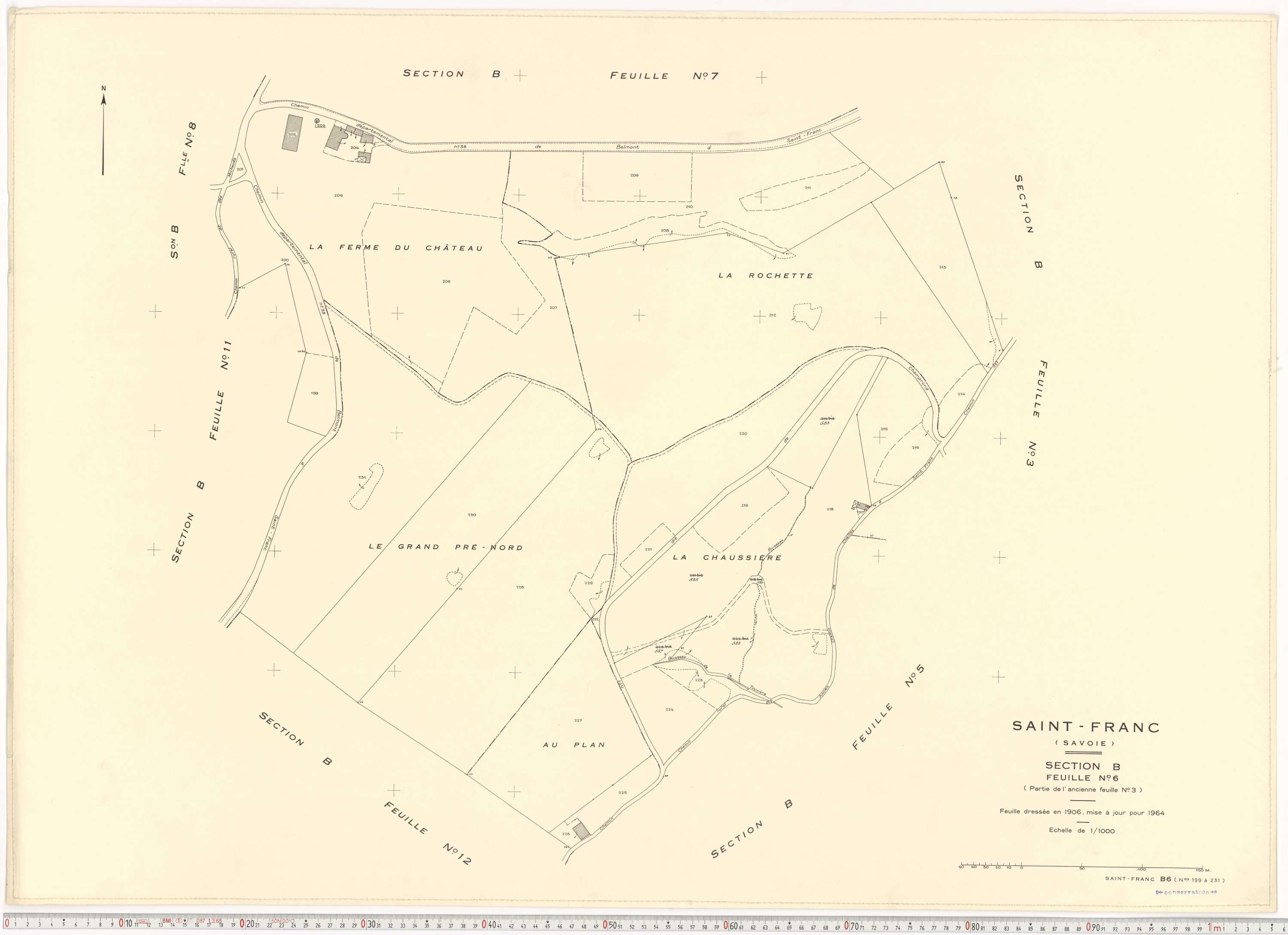 Saint-Franc - Plans cadastraux du cadastre rénové en 1964 et mis à jour en 1988.