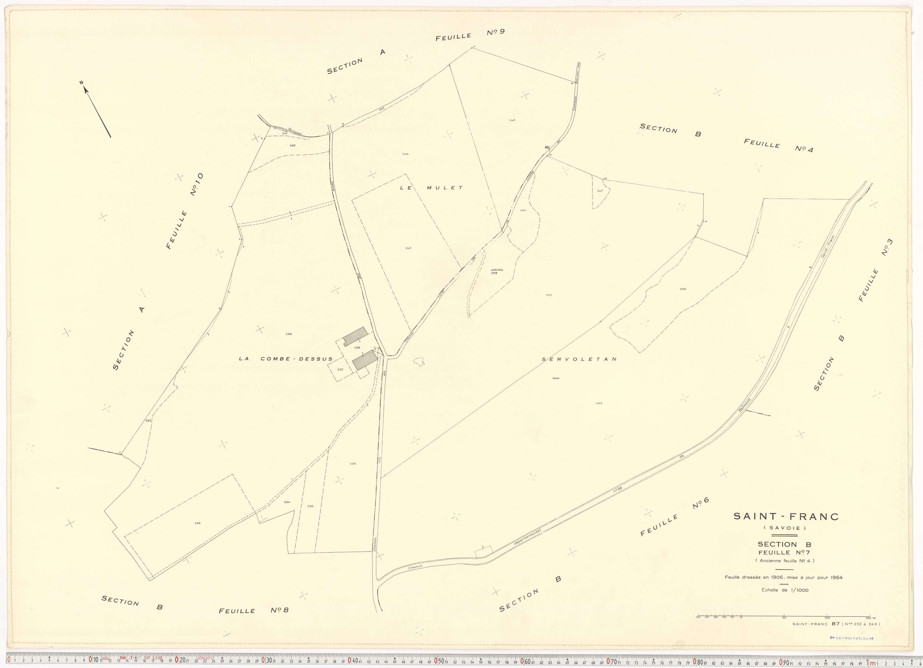 Saint-Franc - Plans cadastraux du cadastre rénové en 1964 et mis à jour en 1988.