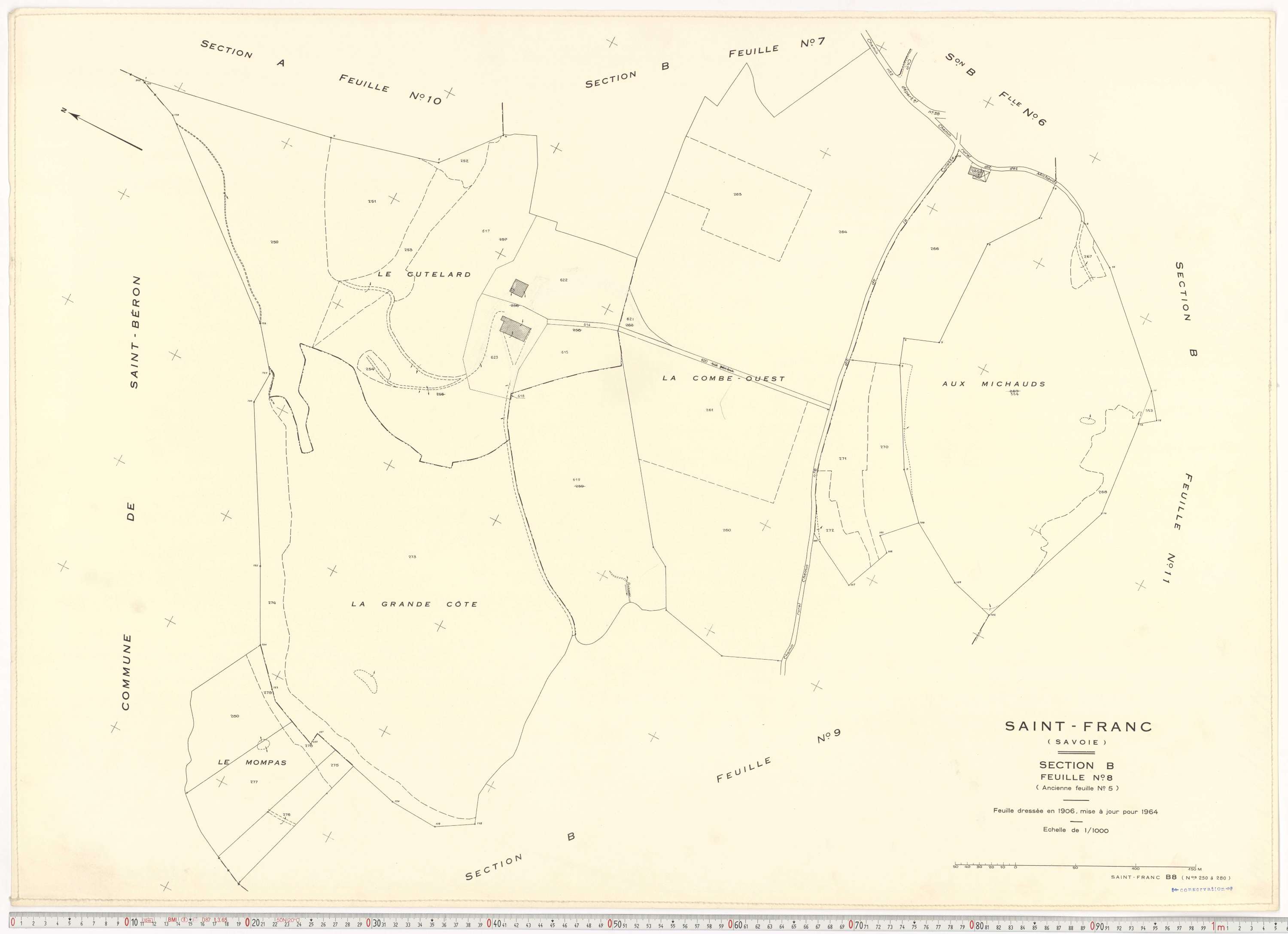 Saint-Franc - Plans cadastraux du cadastre rénové en 1964 et mis à jour en 1988.